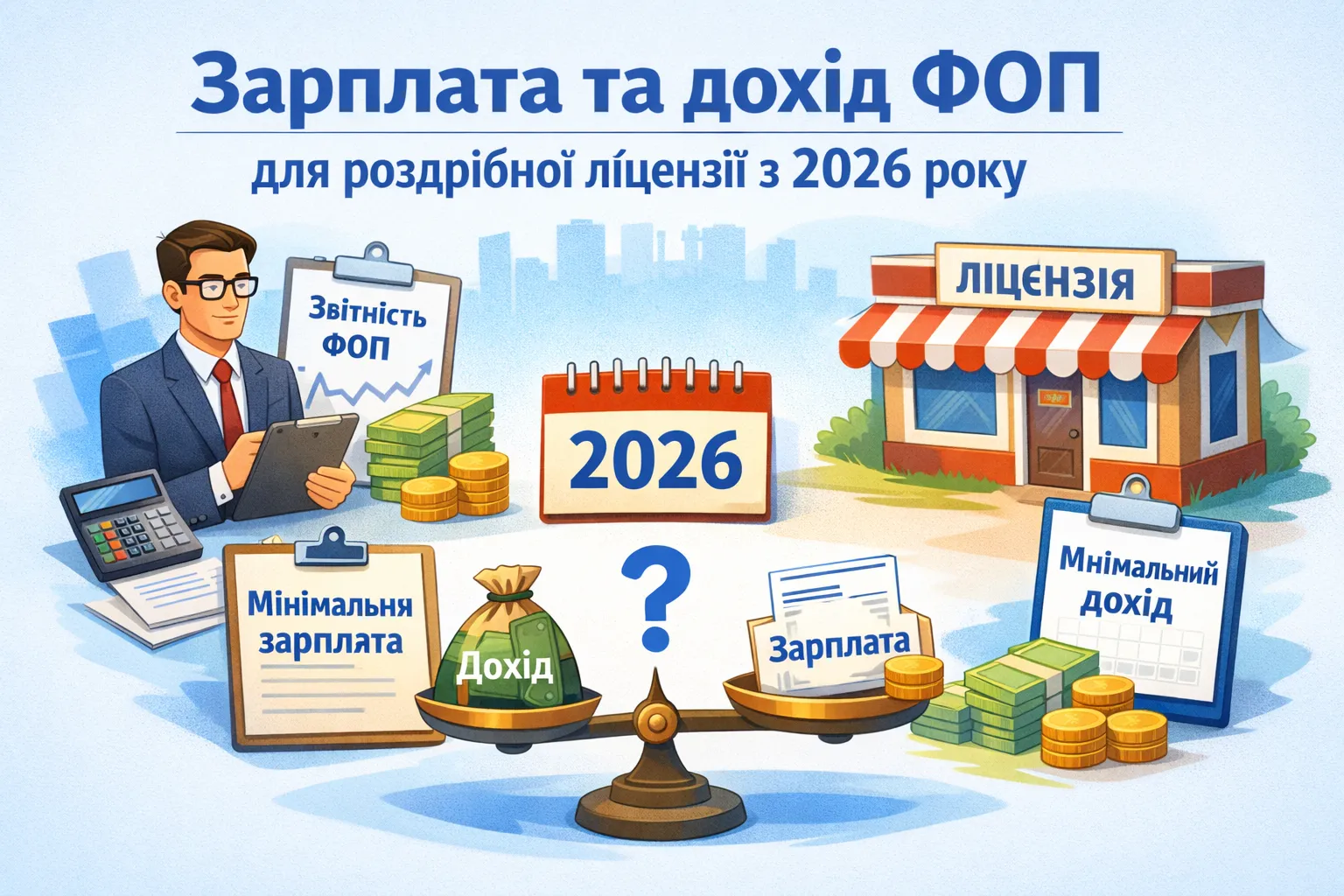 Зарплата та дохід ФОП для роздрібної ліцензії з 2026 року