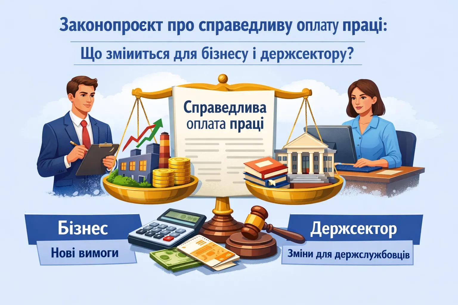 Законопроєкт про справедливу оплату праці: що зміниться для бізнесу і держсектору Законопроєкт про справедливу оплату праці: що зміниться для бізнесу і держсектору