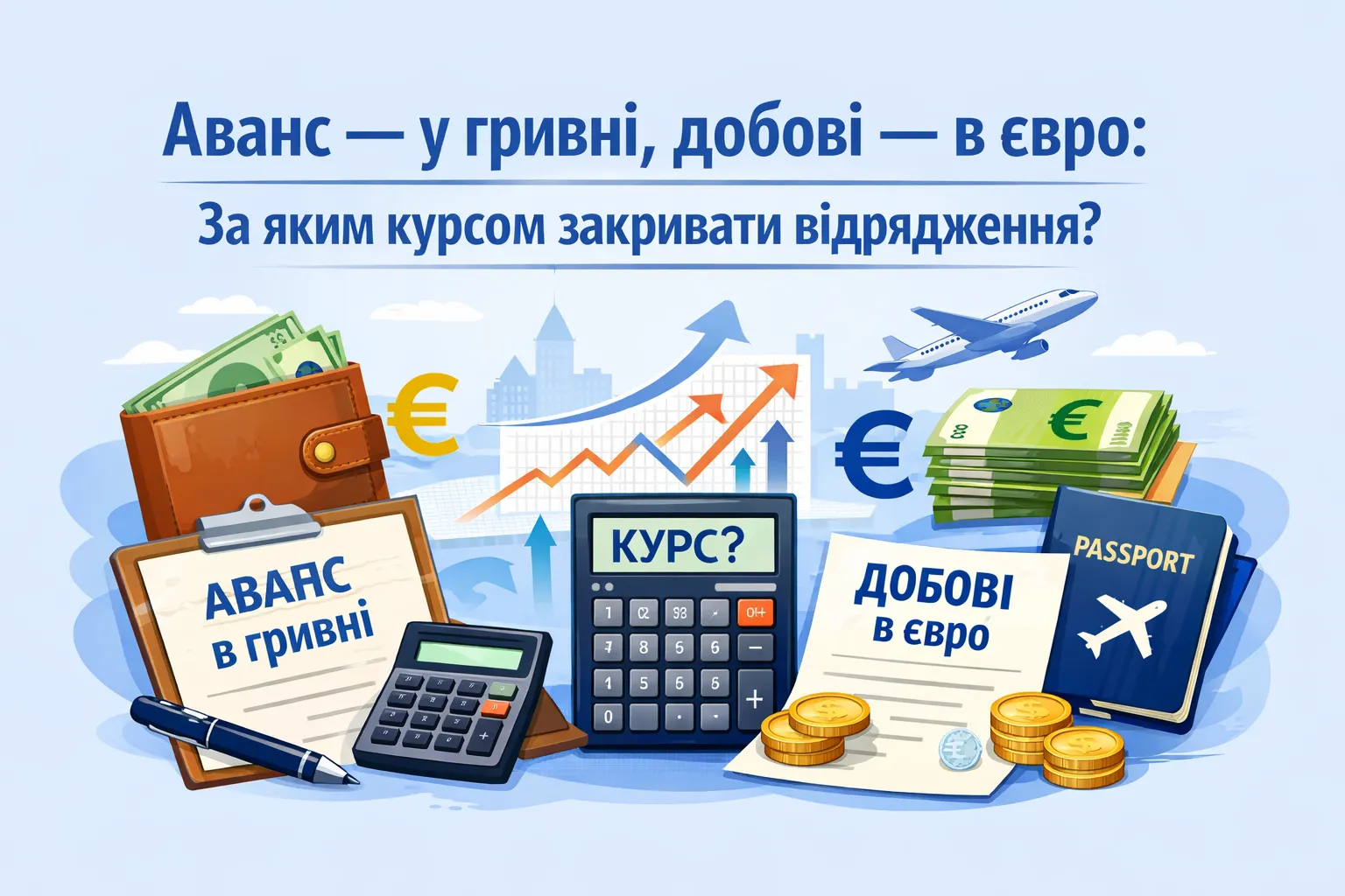 Аванс — у гривні, добові — в євро: за яким курсом закривати відрядження?