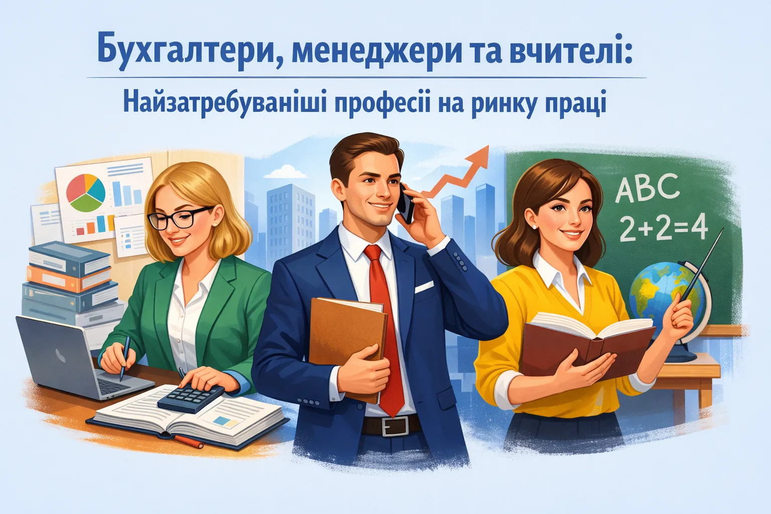 Бухгалтери, менеджери та вчителі: найзатребуваніші професії на ринку праці