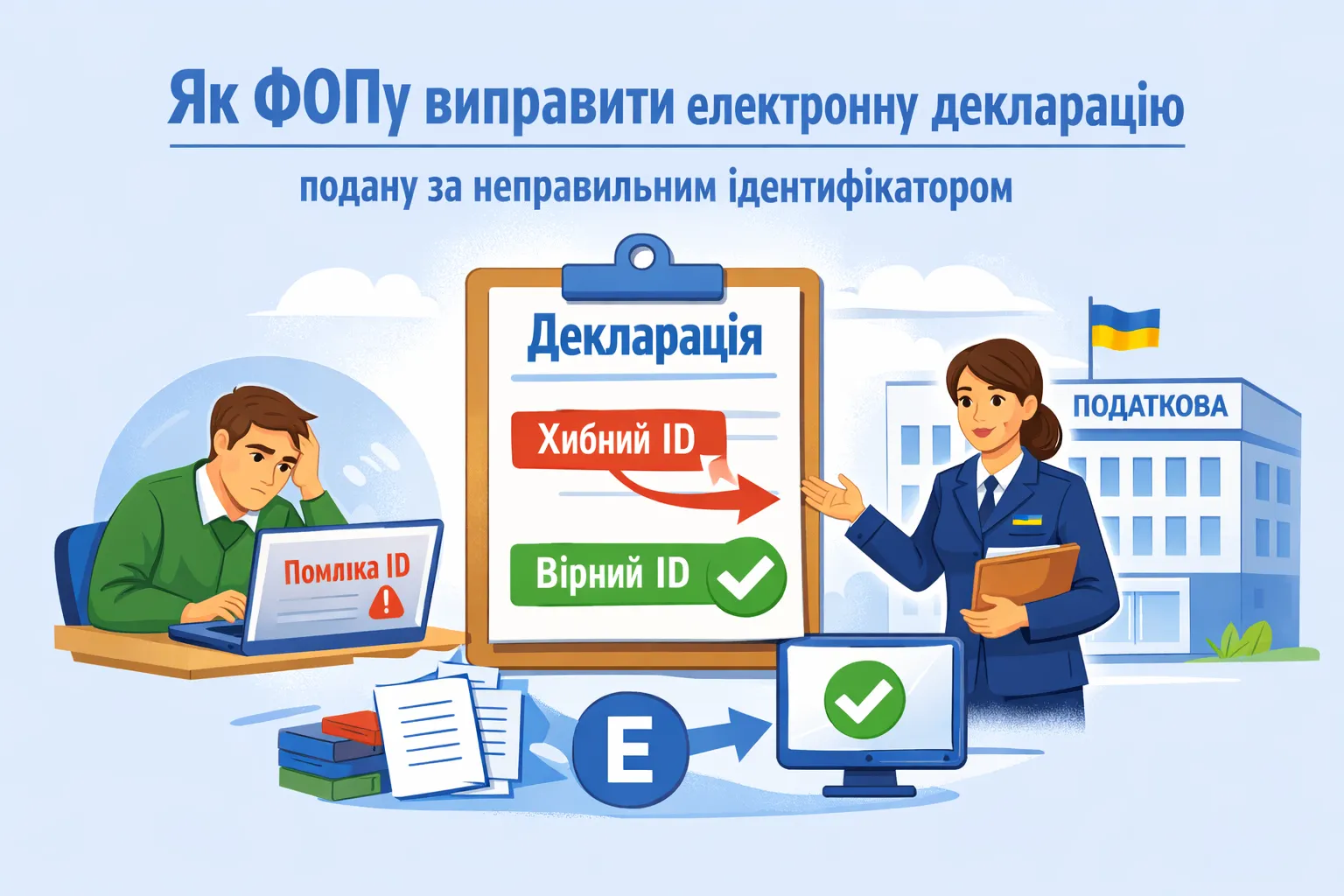 Как ФЛП исправить электронную декларацию, поданную с неправильным идентификатором