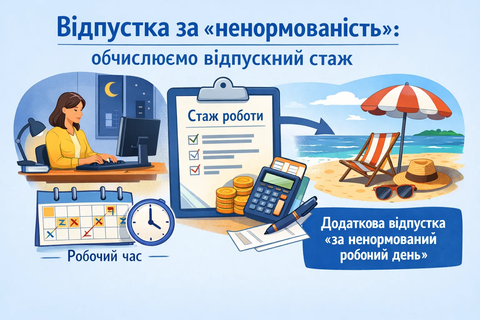 Відпустка за «ненормованість»: обчислюємо відпускний стаж