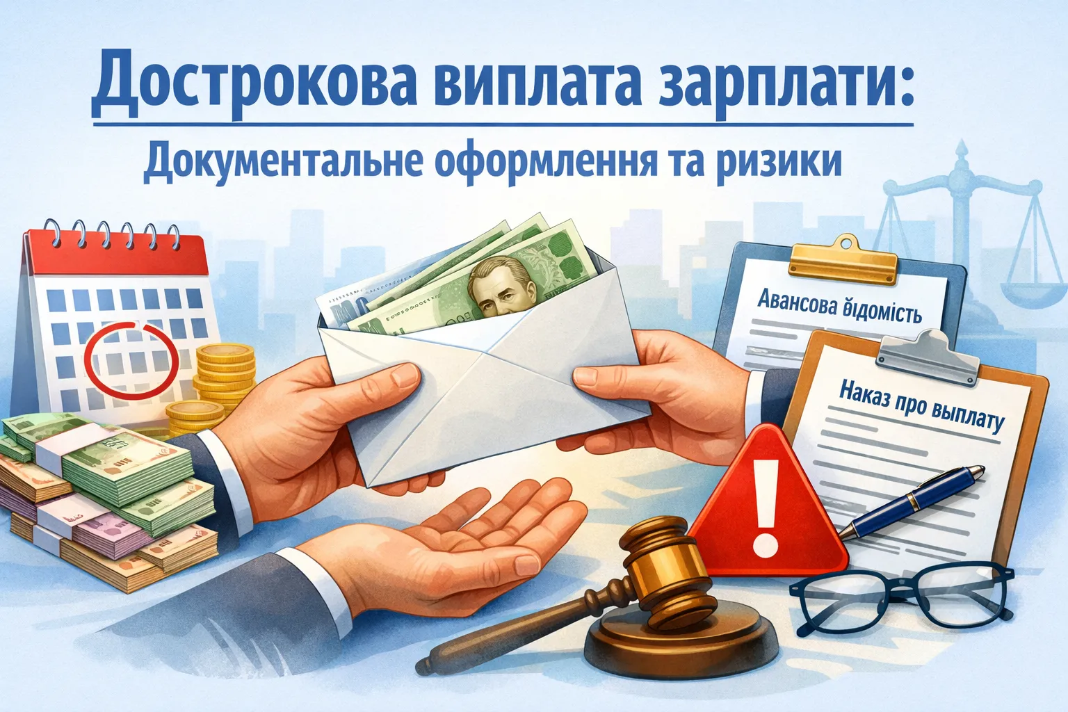 Дострокова виплата зарплати: документальне оформлення та ризики