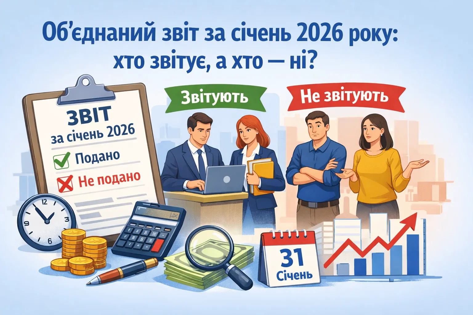 Об’єднаний звіт за січень 2026 року: хто звітує, а хто — ні