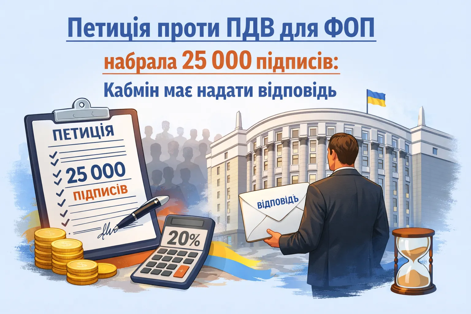 Петиція проти ПДВ для ФОП набрала 25 тисяч підписів: Кабмін має надати відповідь