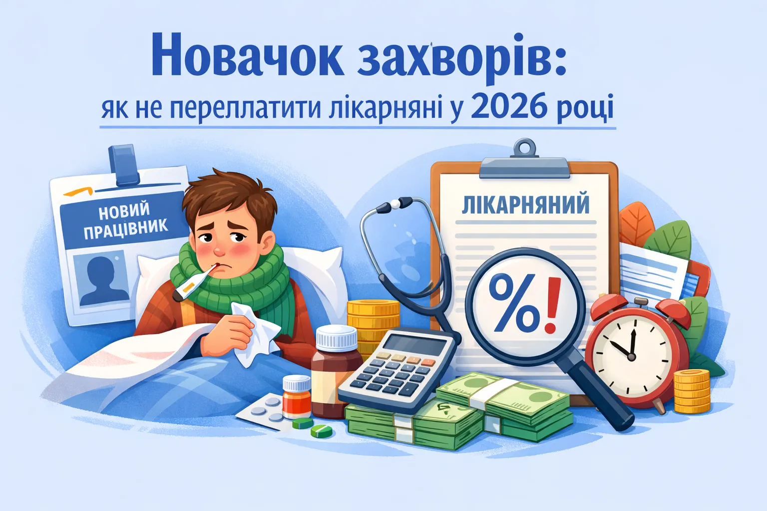 Новачок захворів: як не переплатити лікарняні у 2026 році Новачок захворів: як не переплатити лікарняні у 2026 році