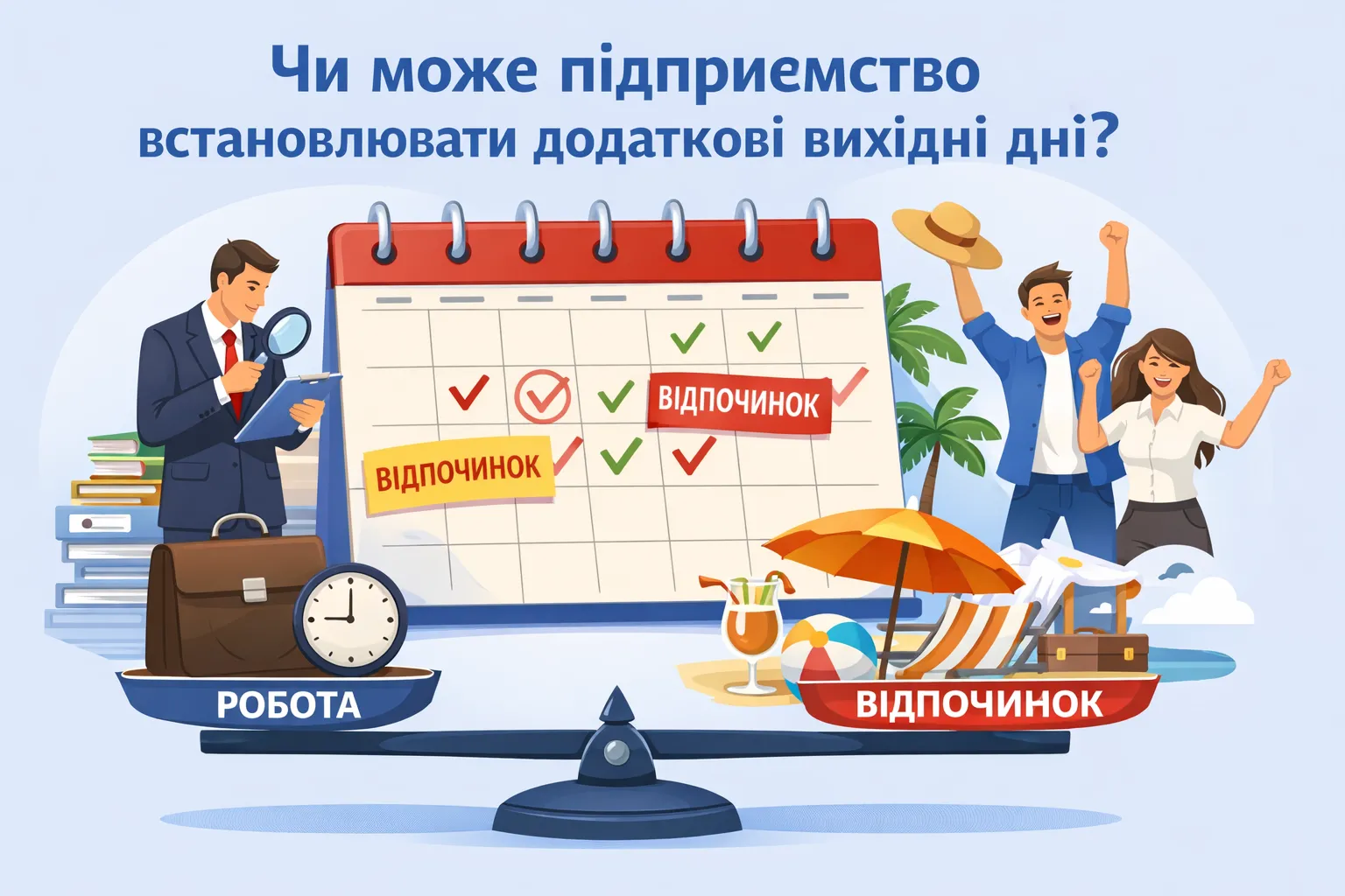 Чи може підприємство встановлювати додаткові вихідні дні?