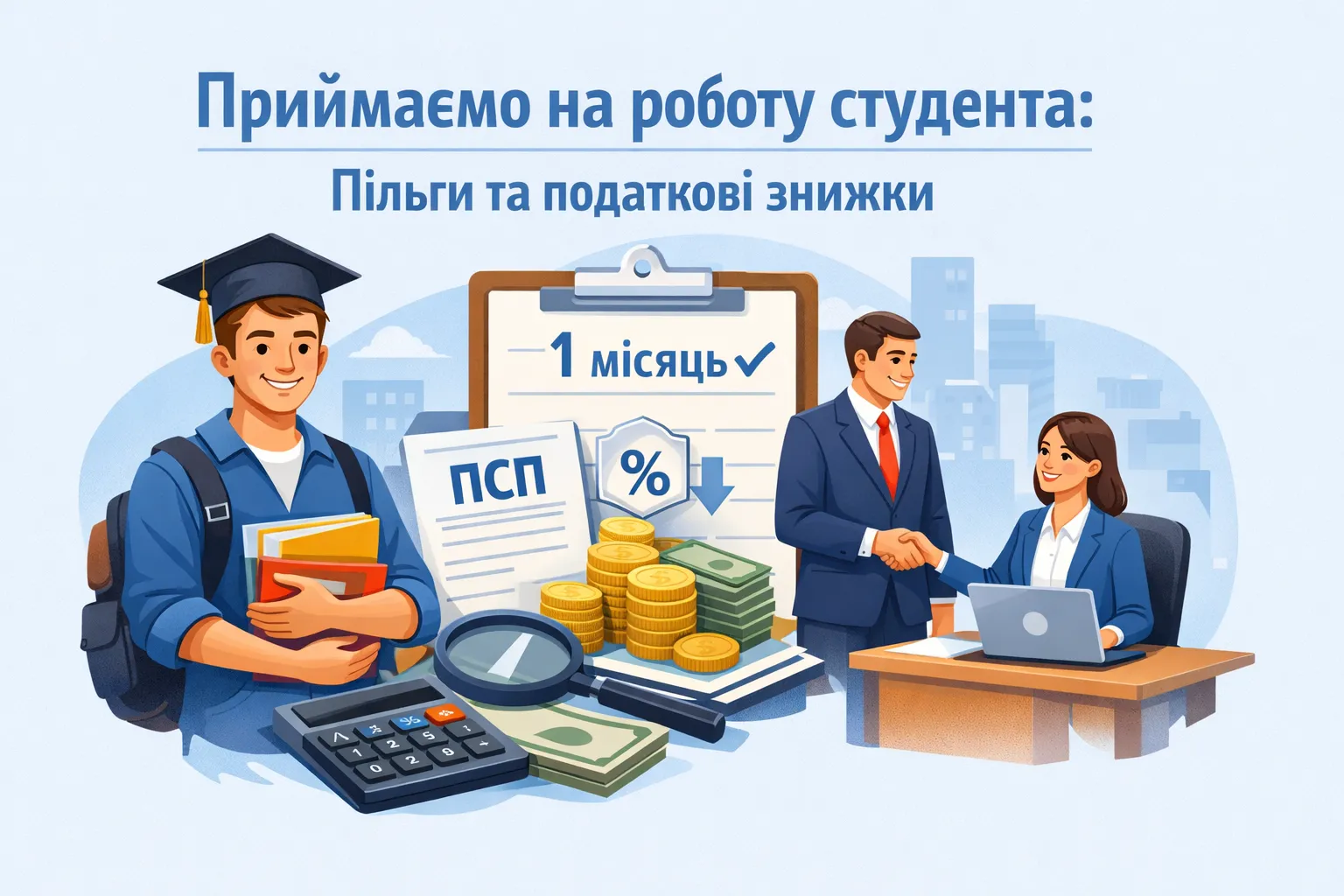 Принимаем на работу студента: признак месяца работы и НСЛ Принимаем на работу студента: признак месяца работы и НСЛ