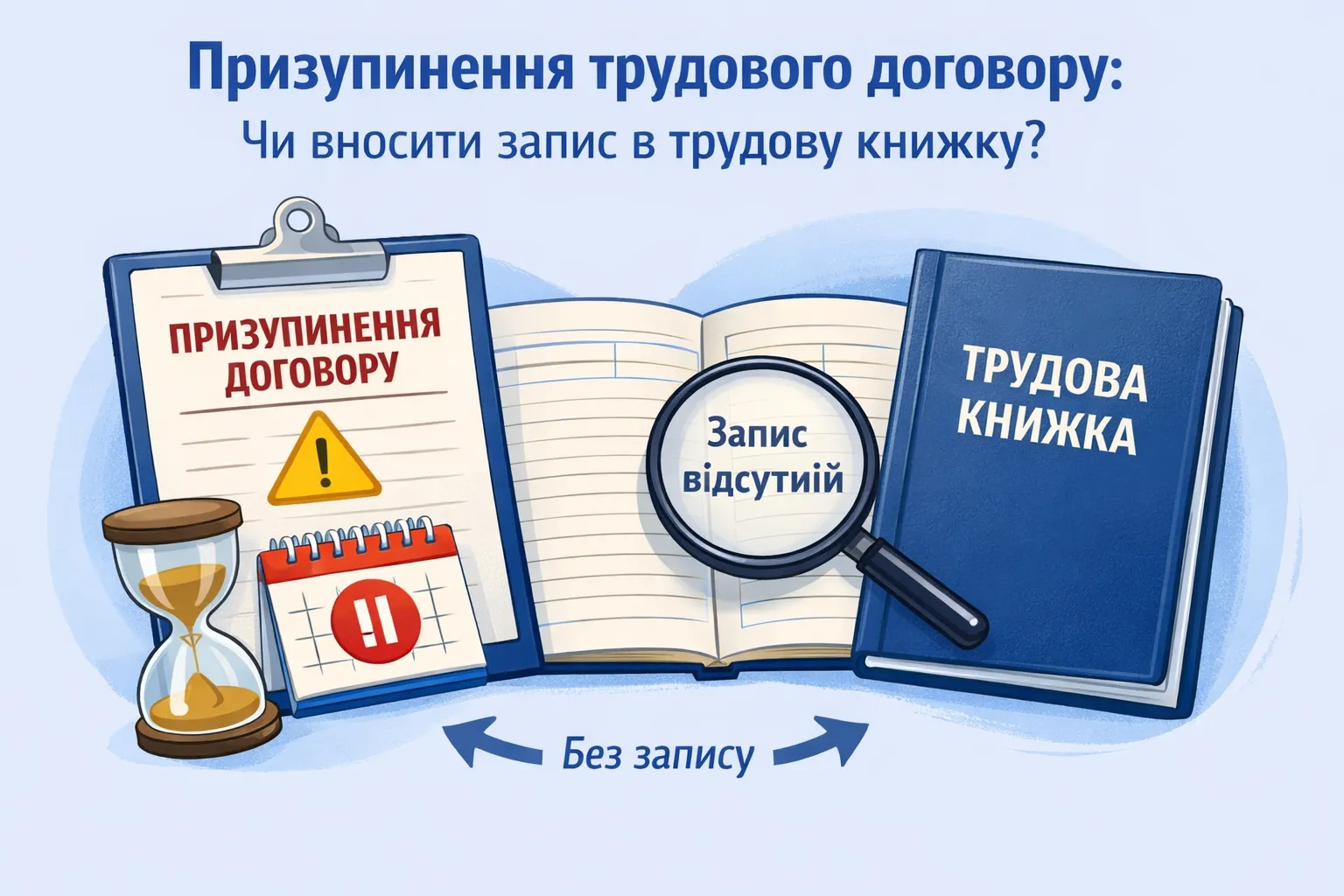 Призупинення трудового договору: чи вносити в трудову книжку запис про це?