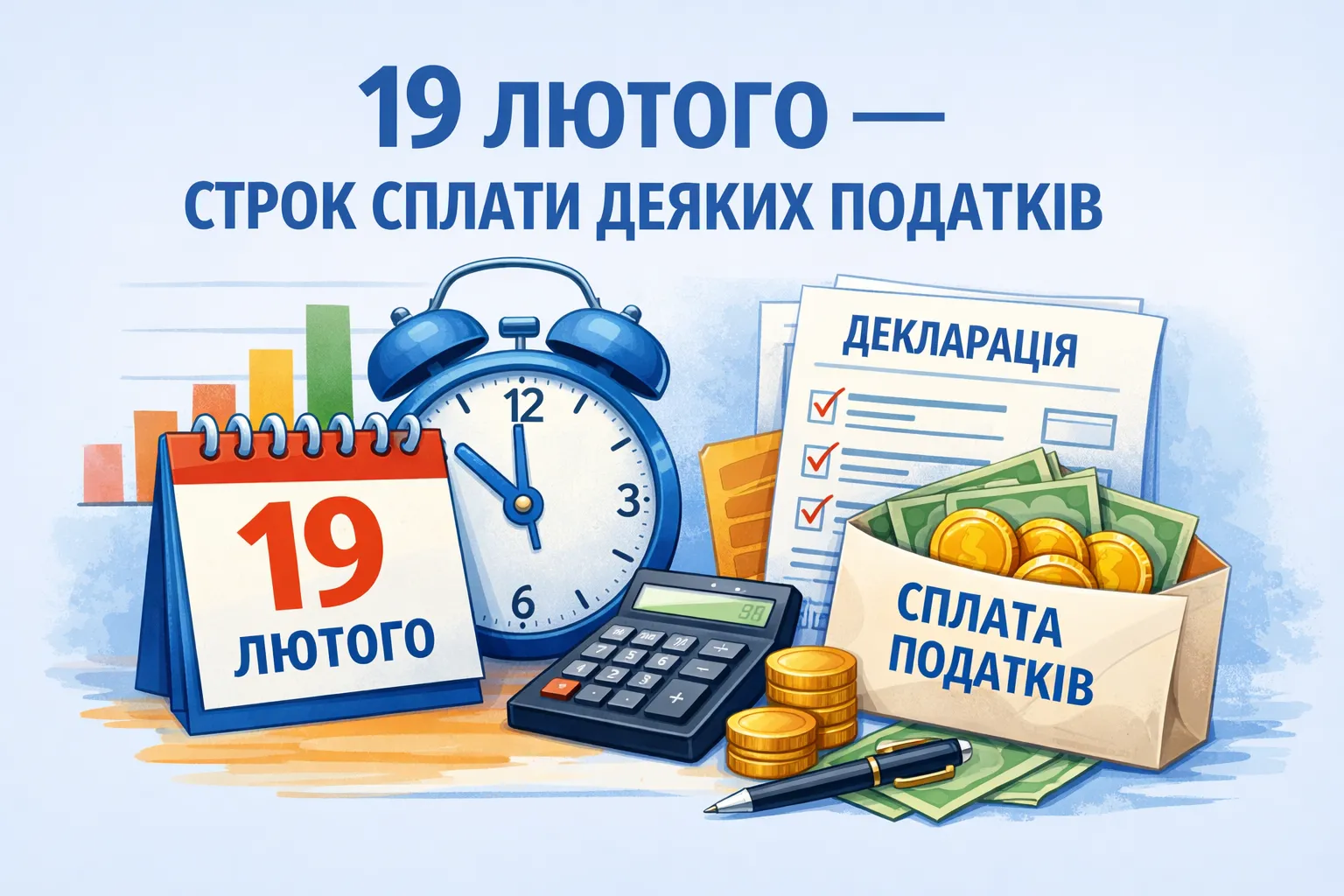 19 лютого - строк сплати деяких податків