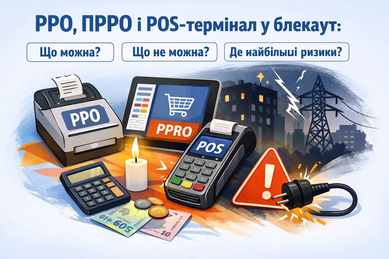РРО, ПРРО і POS-термінал у блекаут: що можна, що не можна і де найбільші ризики