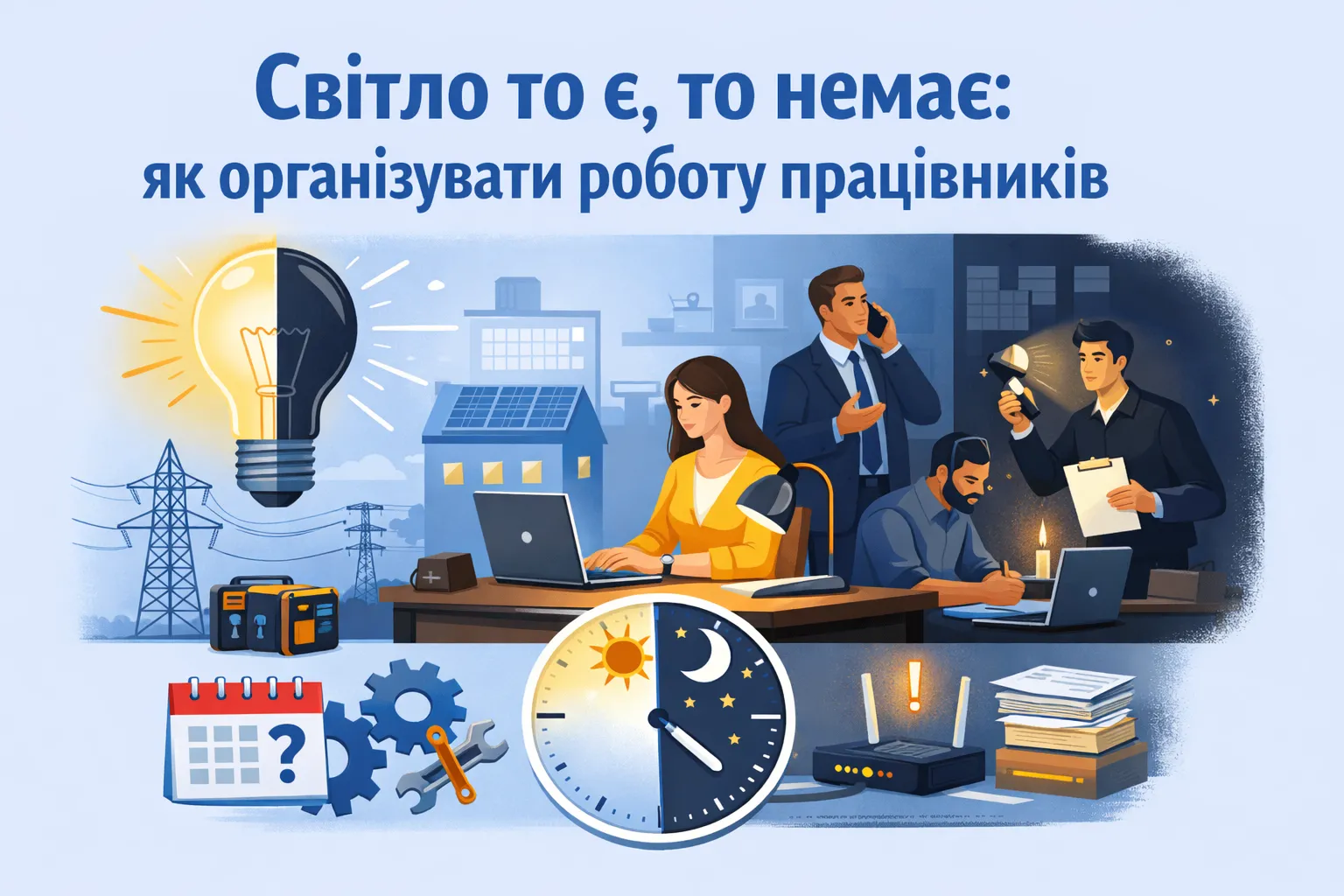 Світло то є, то немає: як організувати роботу працівників