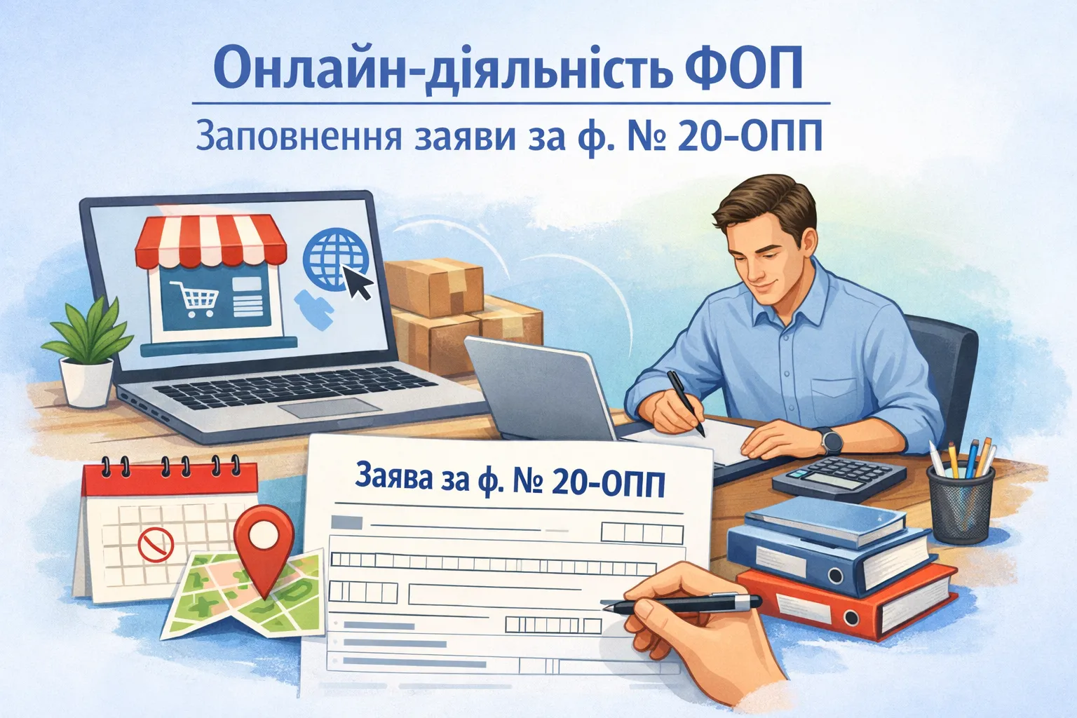 Онлайн-деятельность ФЛП: как заполнить заявление по ф. № 20-ОПП