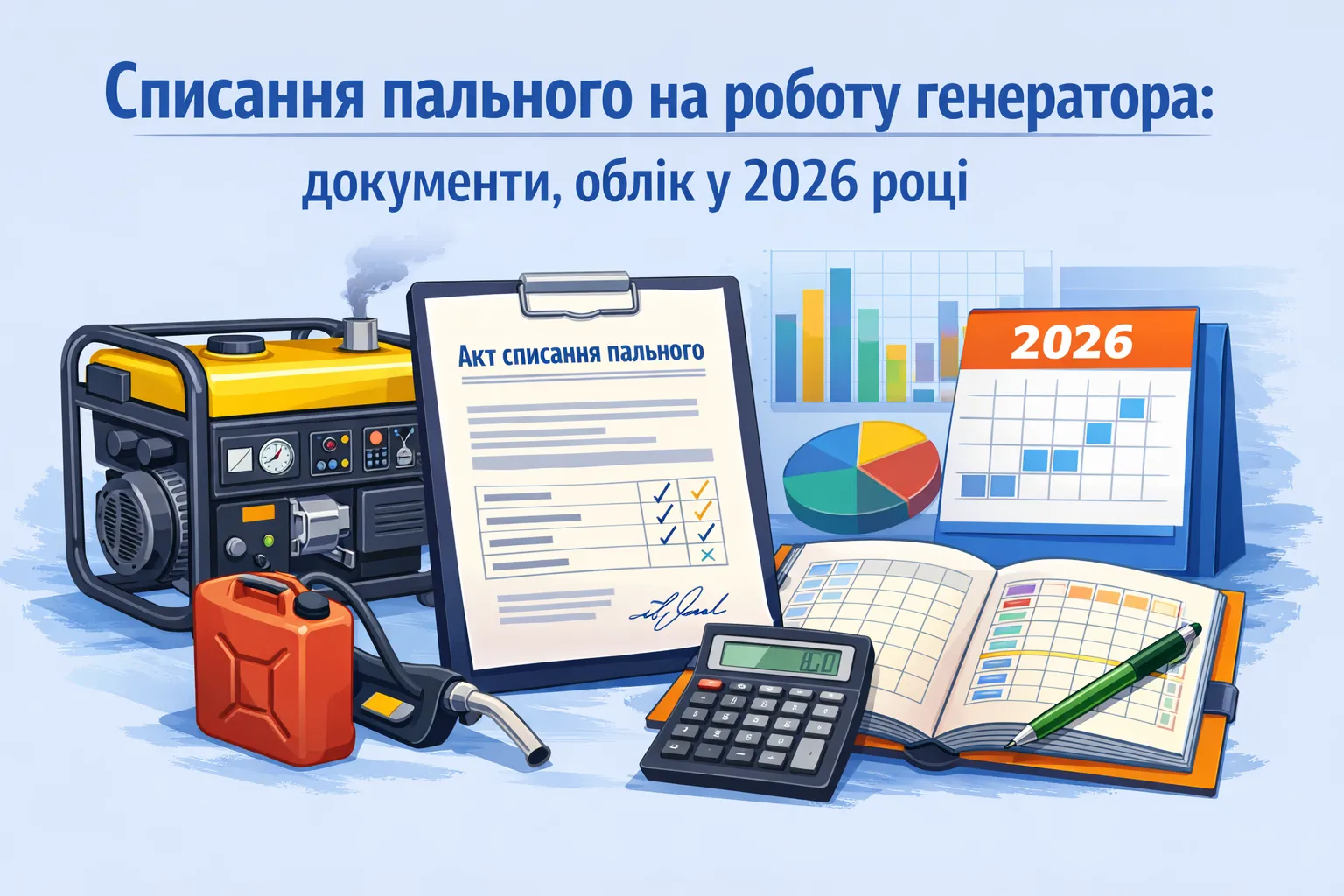 Списання пального на роботу генератора: документи, облік у 2026 році