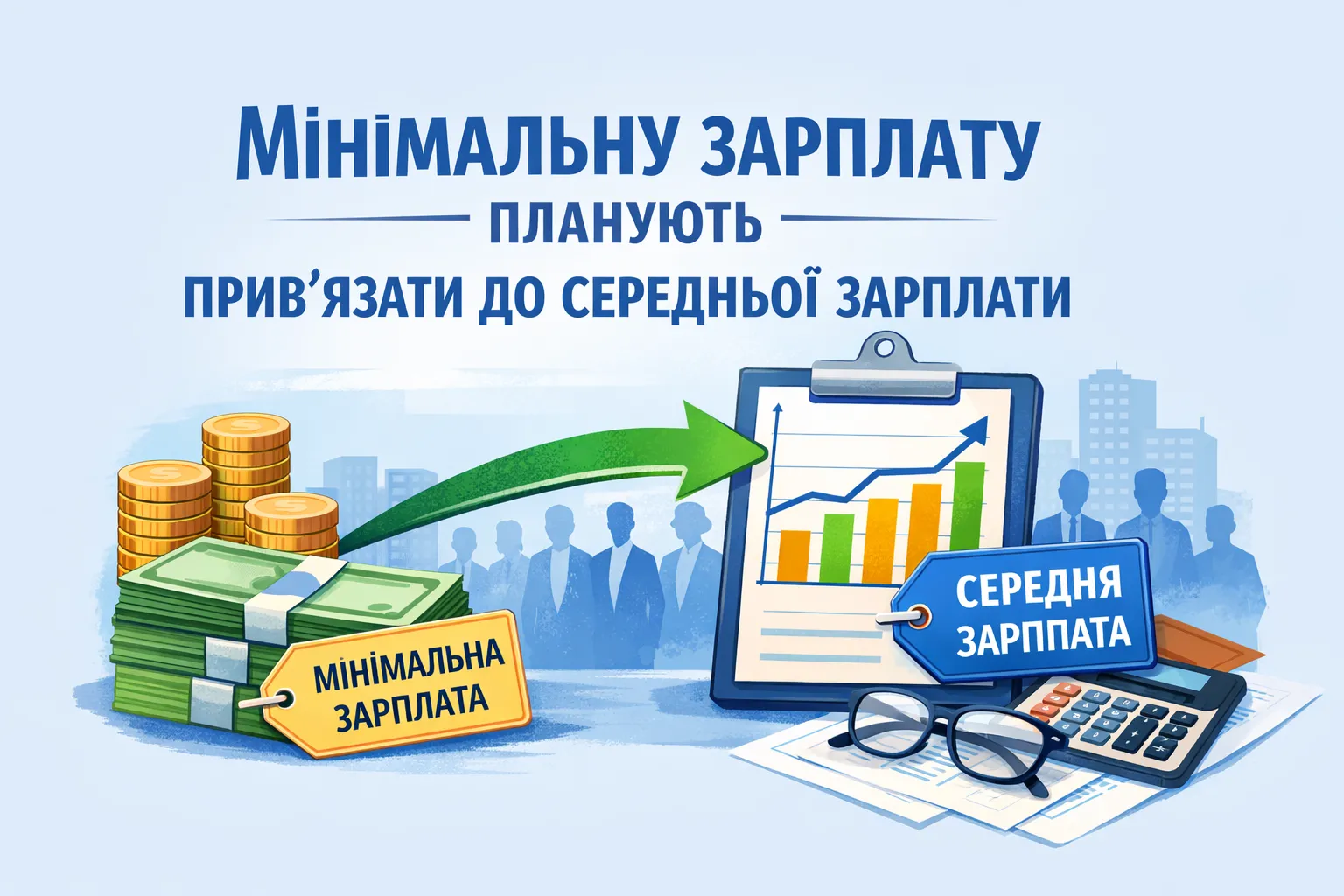 Мінімальну зарплату планують «прив'язати» до середньої по країні