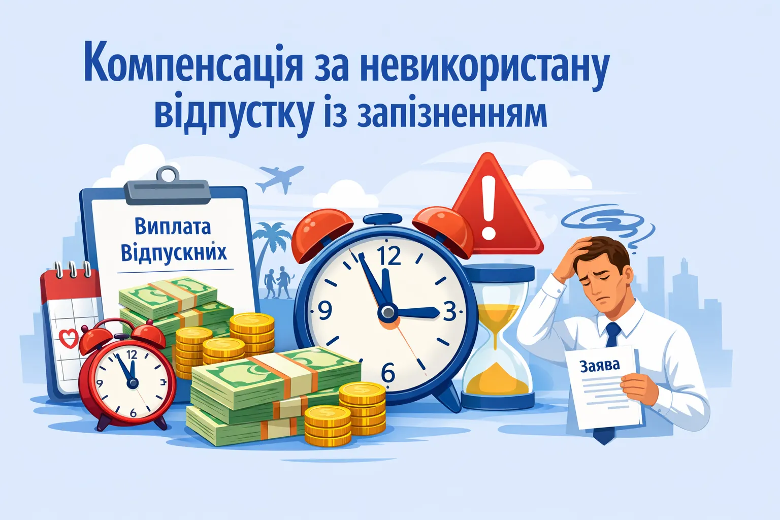 Компенсація за невикористану відпустку із запізненням