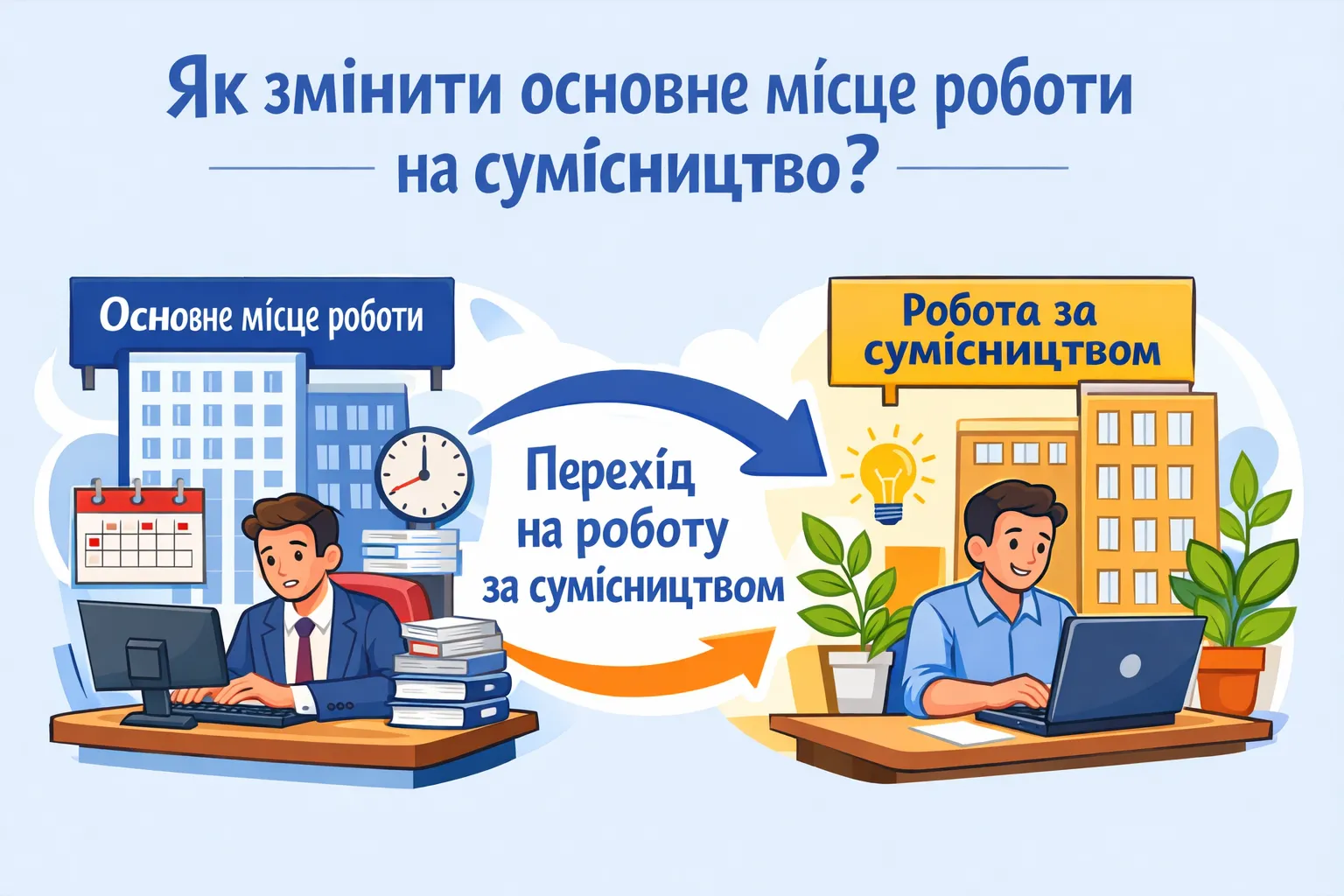 Як змінити основне місце роботи на сумісництво?
