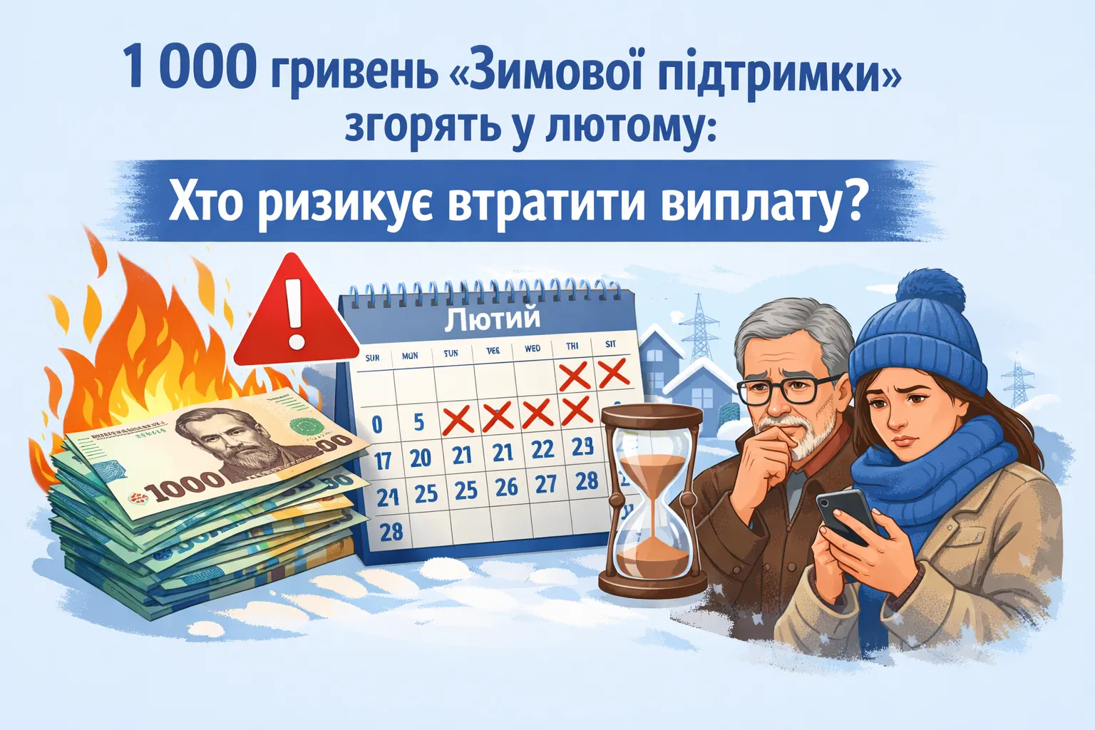 1 000 гривень «Зимової підтримки» згорять у лютому: хто ризикує втратити виплату