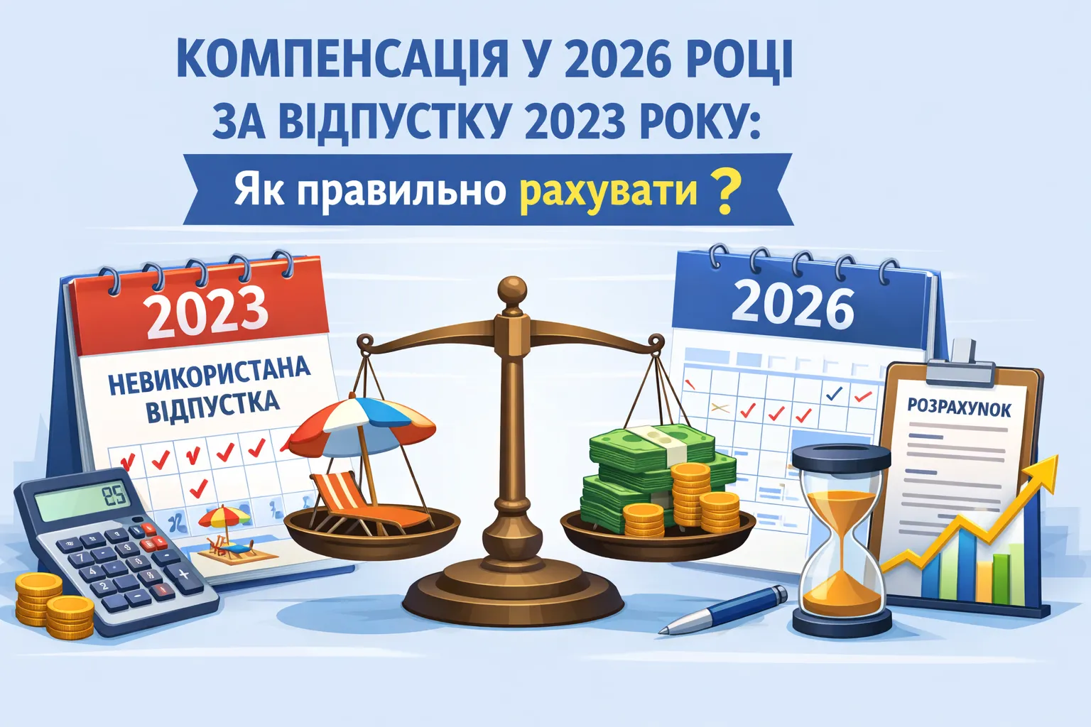 Компенсація у 2026 році за відпустку 2023 року: як правильно рахувати?