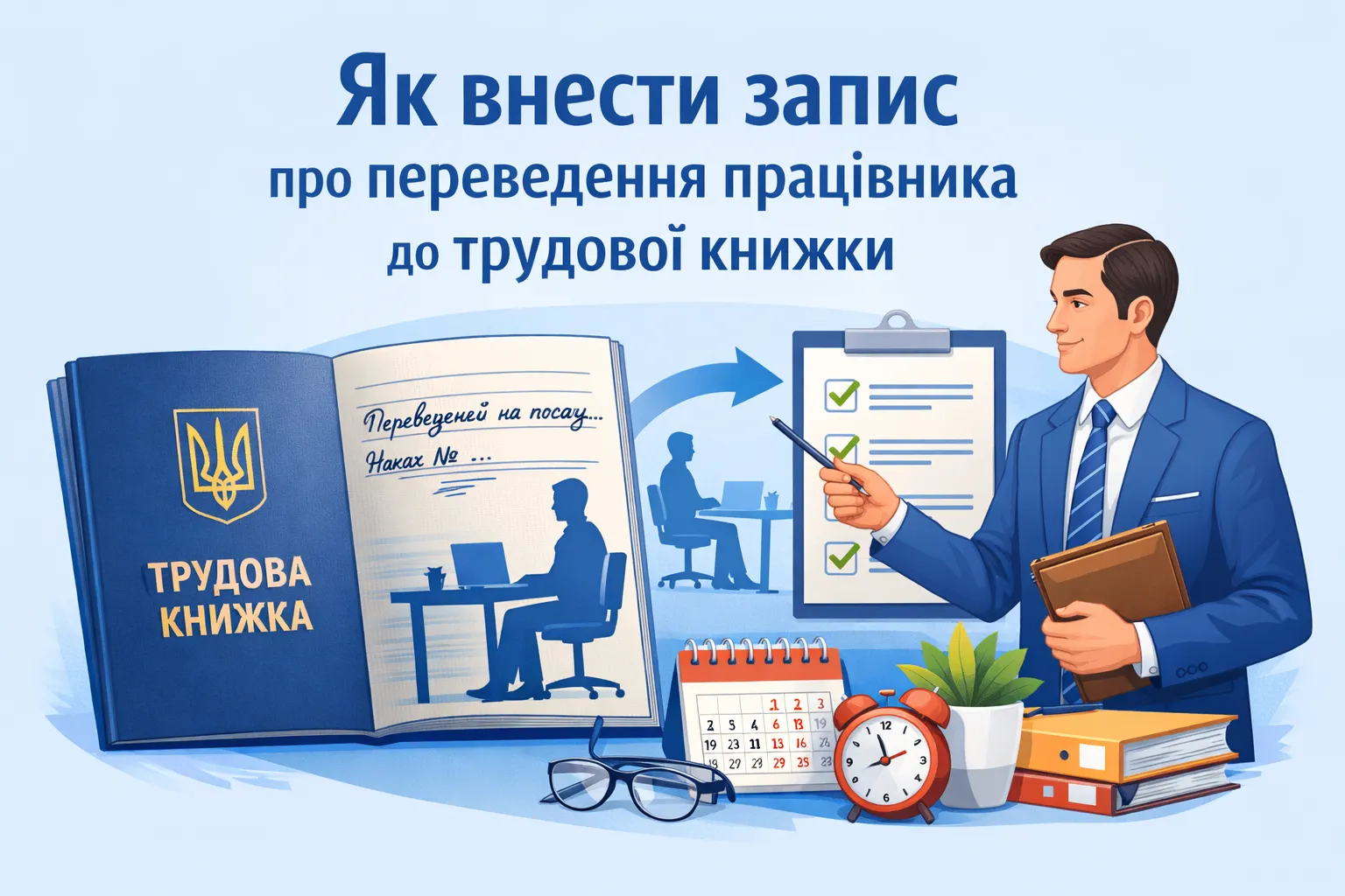 Как правильно внести запись о переводе работника в трудовую книжку