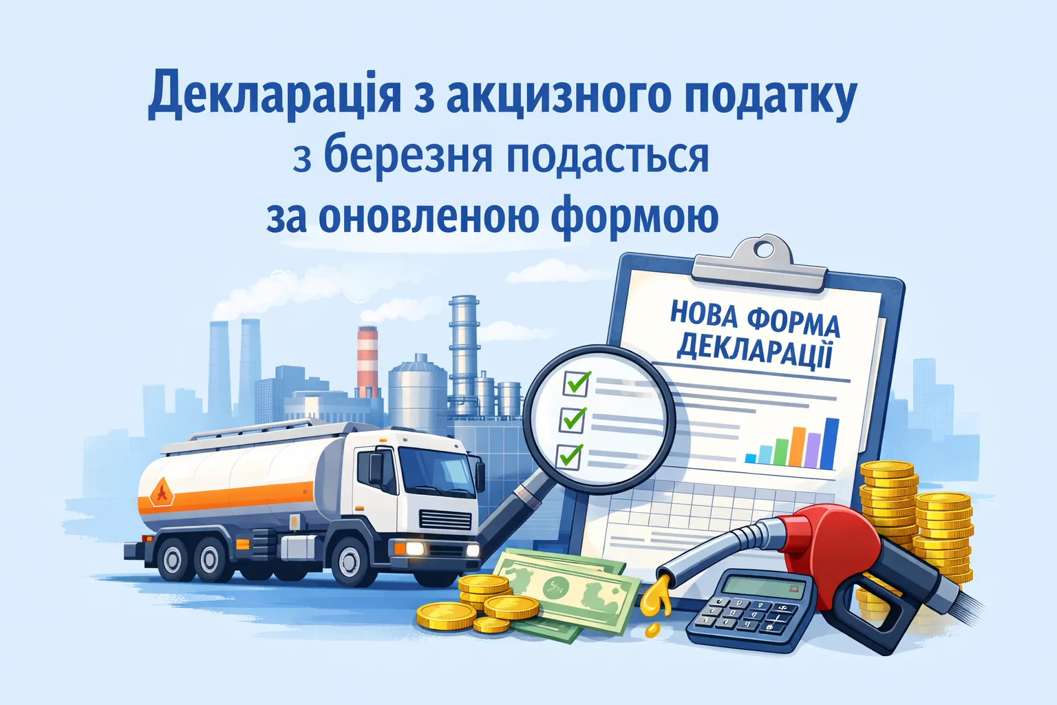 Декларація з акцизного податку з березня подається за оновленою формою