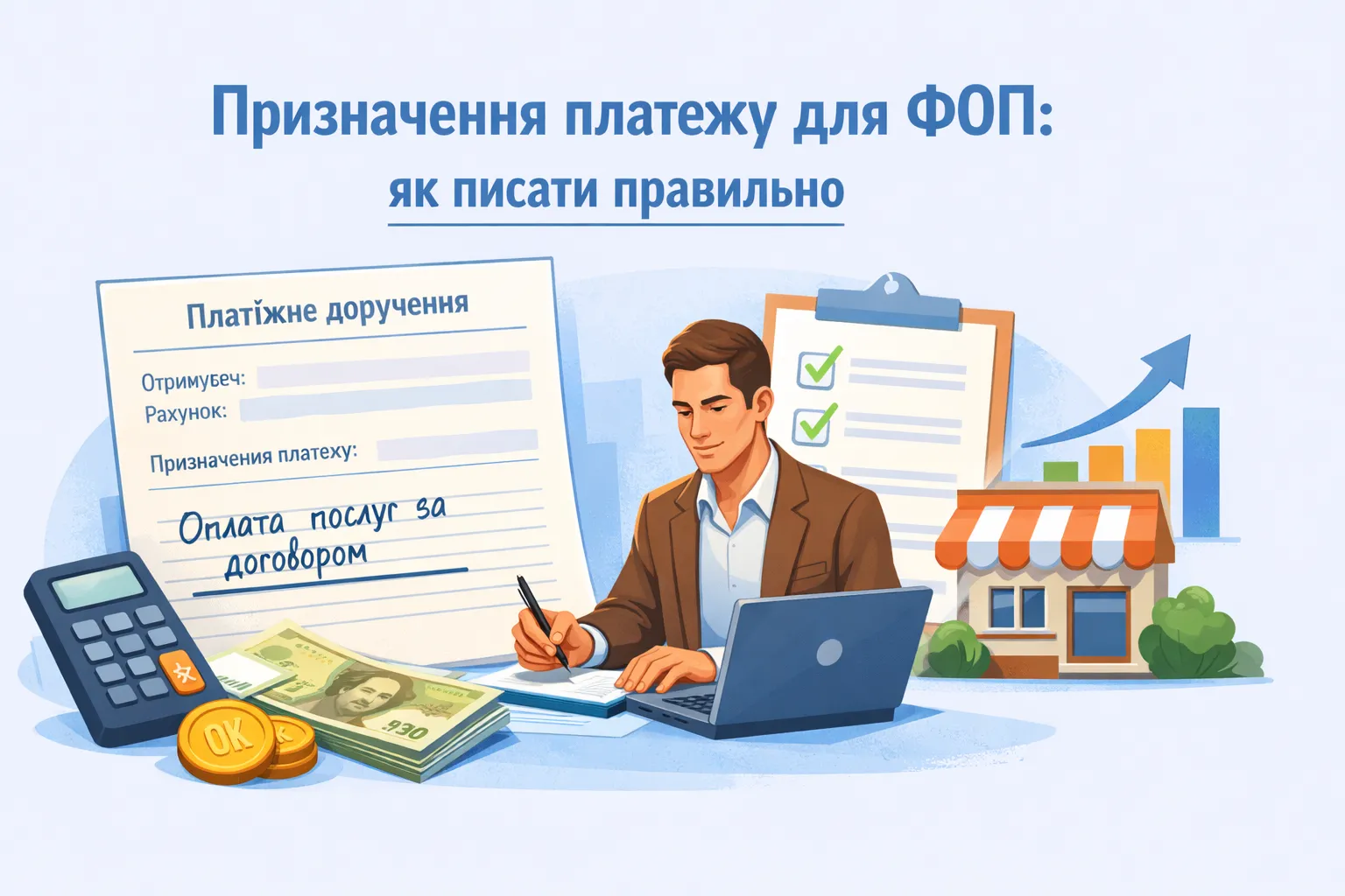 Призначення платежу для ФОП: як писати правильно
