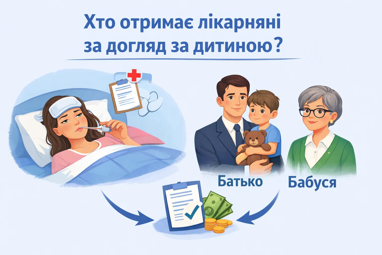 Захворіла мати, яка доглядає за дитиною? Хто отримує лікарняні за догляд за дитиною?