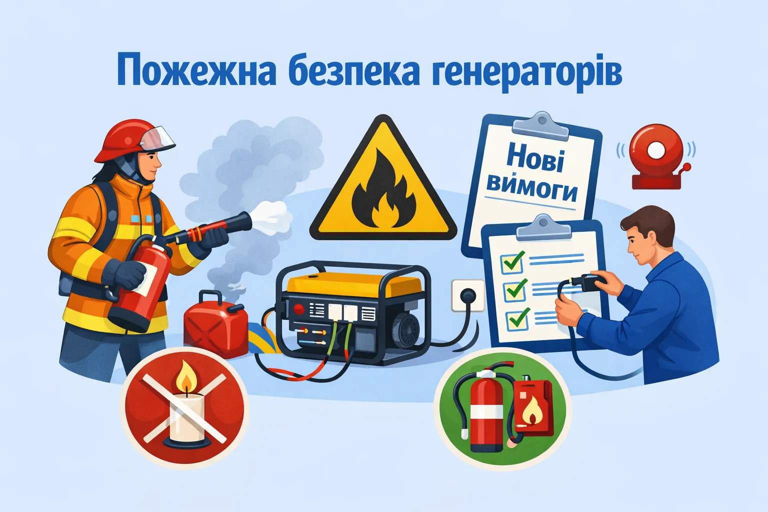 Правила пожежної безпеки акцентовано щодо користувачів електрогенераторів: нові вимоги