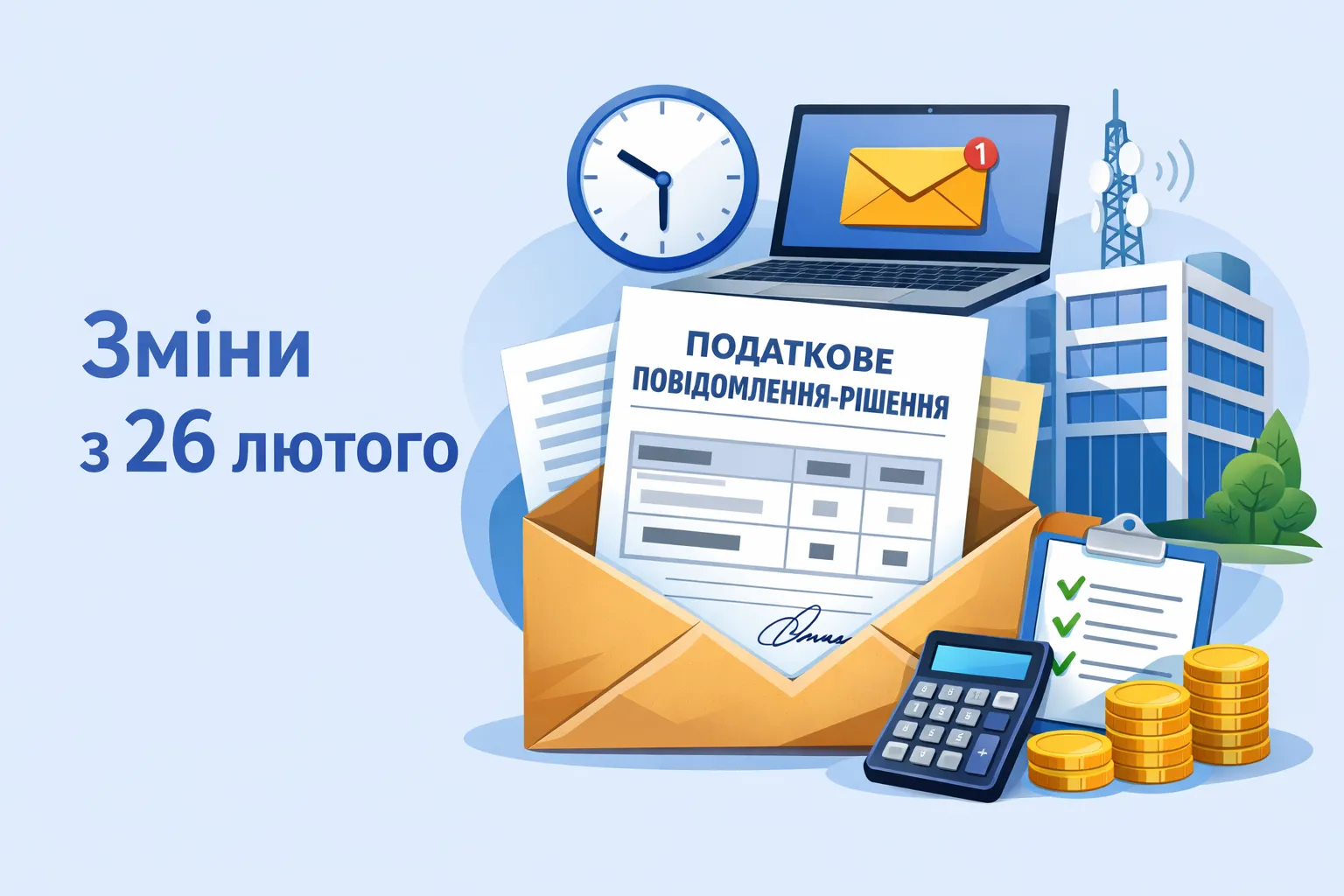 З 26 лютого діятиме новий порядок надіслання податкових повідомлень-рішень