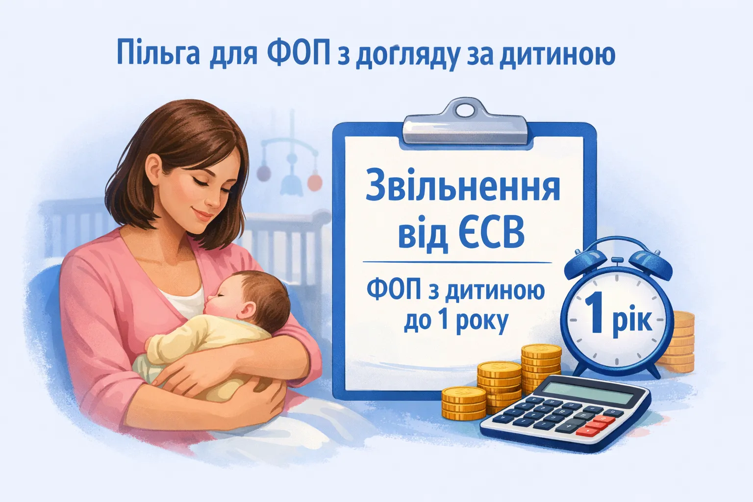 Звільнення від ЄСВ: чи має пільгу ФОП, що доглядає дитину до 1 року?