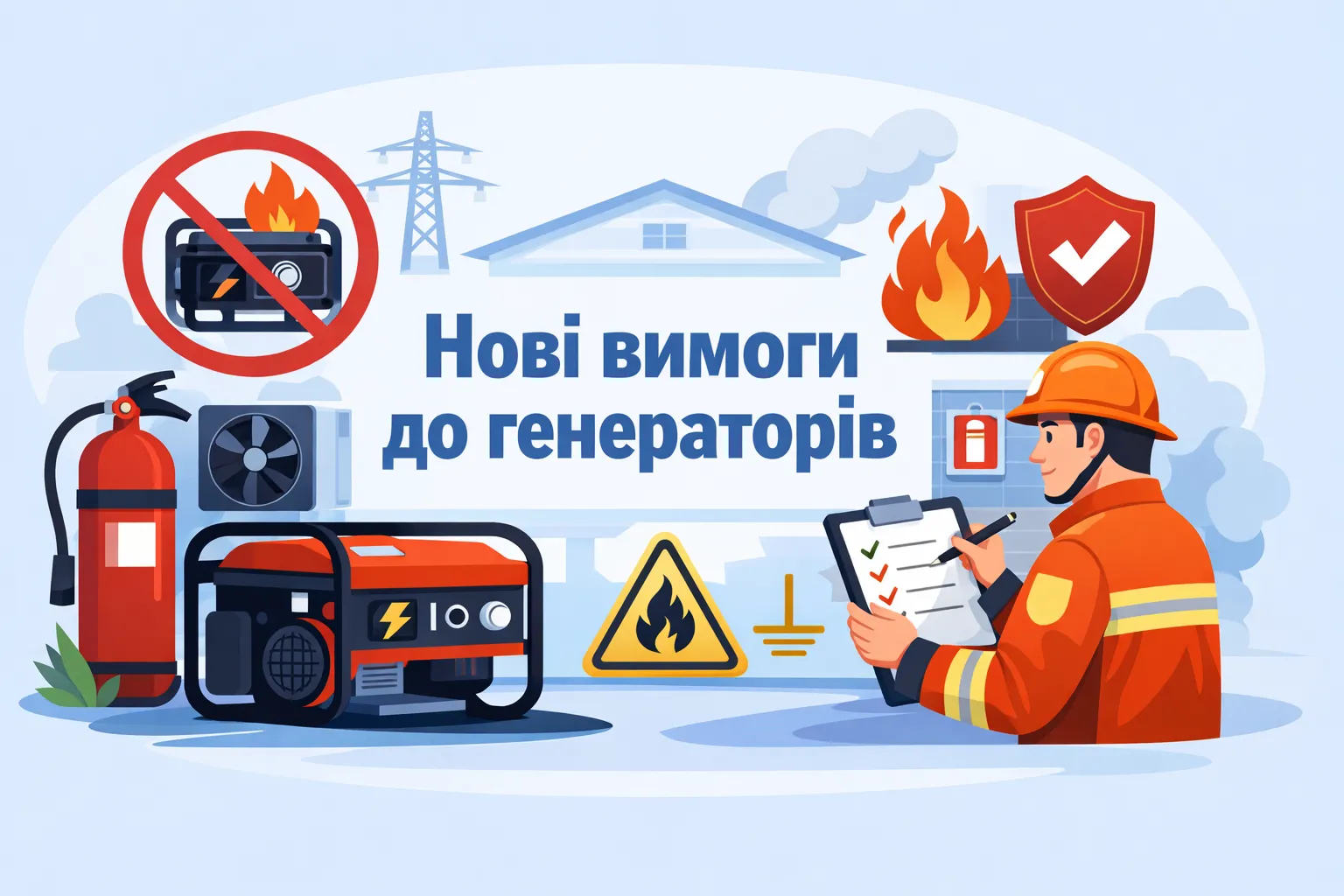 Правила пожежної безпеки: вже діють нові вимоги до генераторів