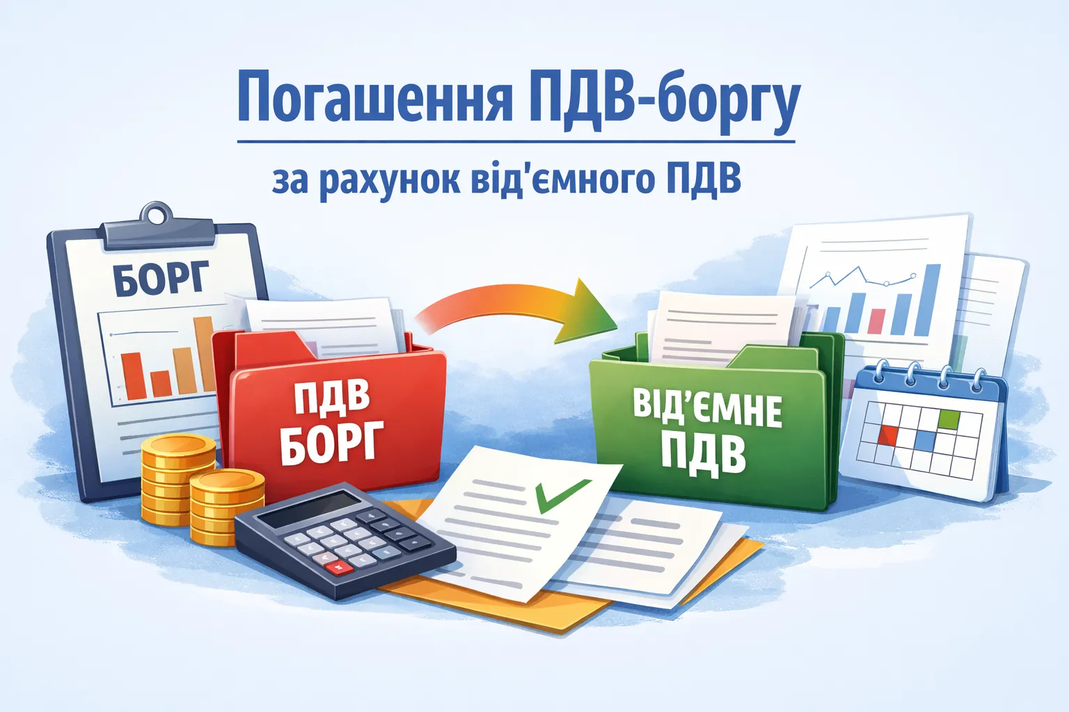 Погашення податкового боргу з ПДВ за рахунок від’ємного значення наступного звітного періоду!