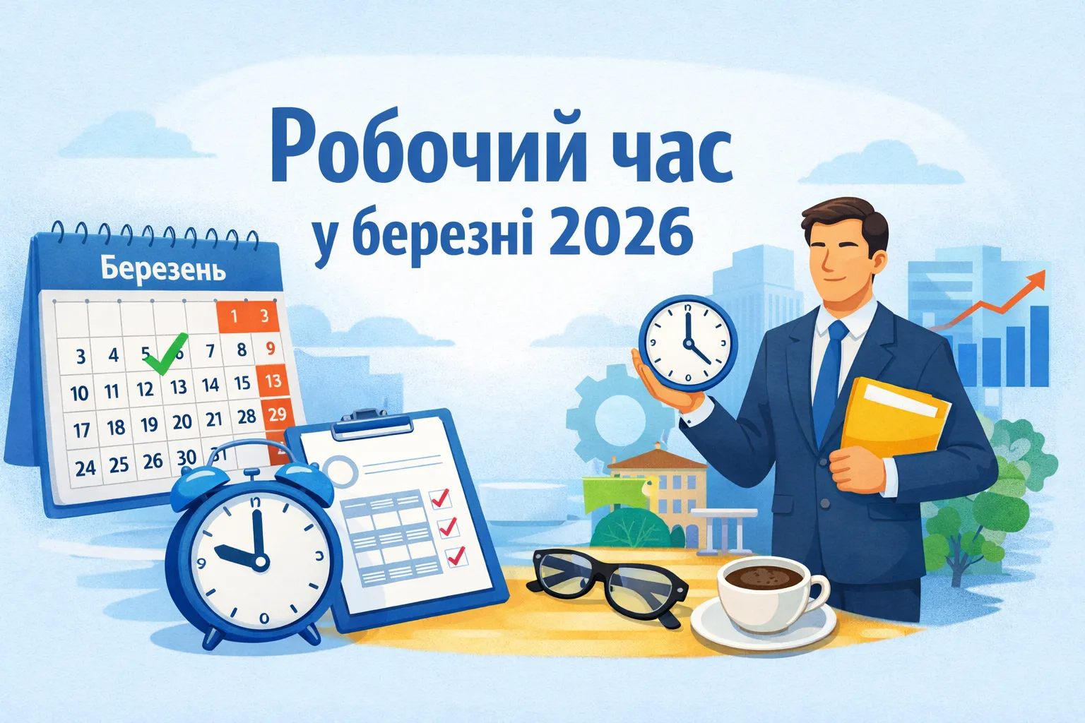 Норми робочого часу у березні 2026 року Норми робочого часу у березні 2026 року