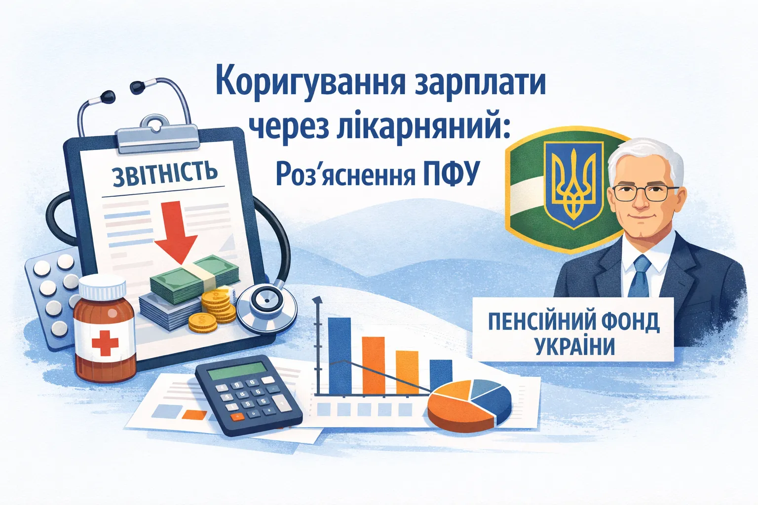 Сторонована зарплата  через лікарняний у звітності : роз'яснення ПФУ