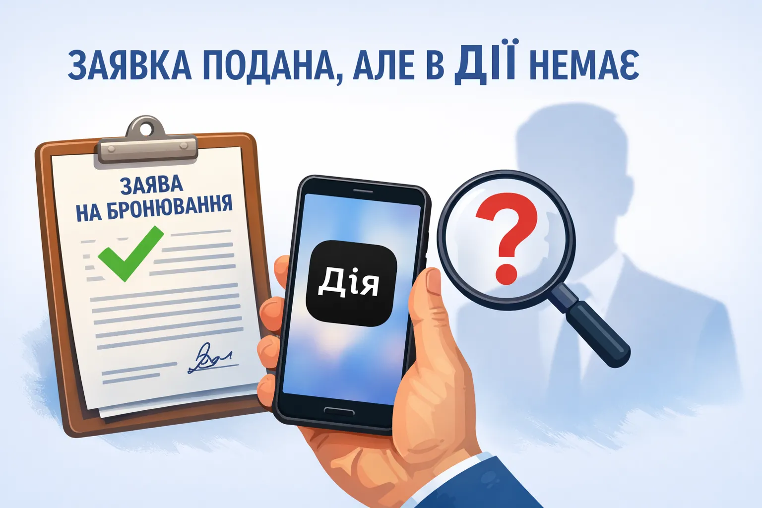 Заяву на бронювання подано, але в «Дії» працівника немає