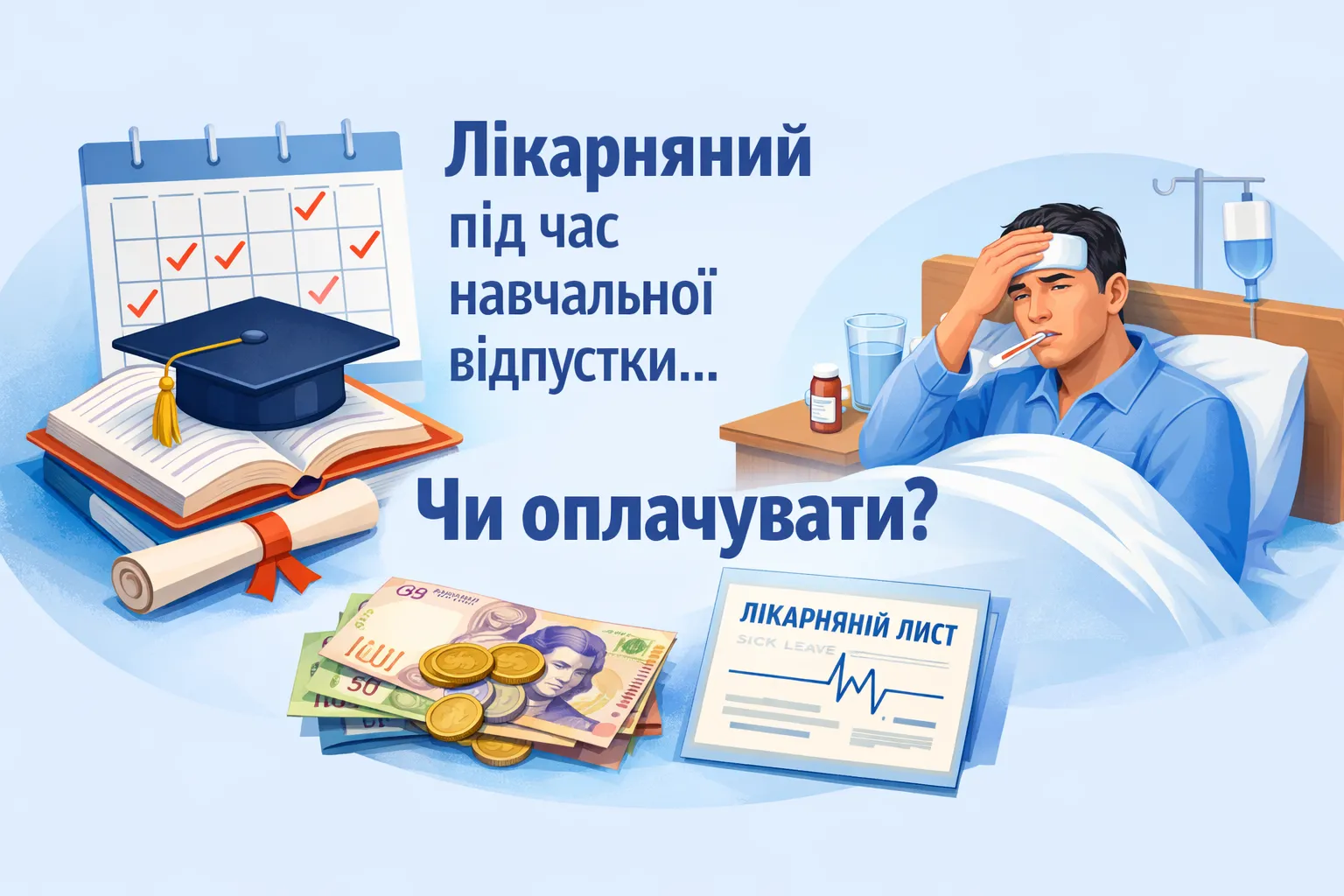 Працівник захворів під час навчальної відпустки: чи оплачувати лікарняний?