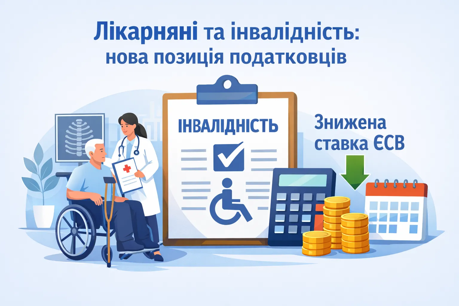 Ставка ЄСВ для лікарняних після встановлення інвалідності: податківці змінили позицію