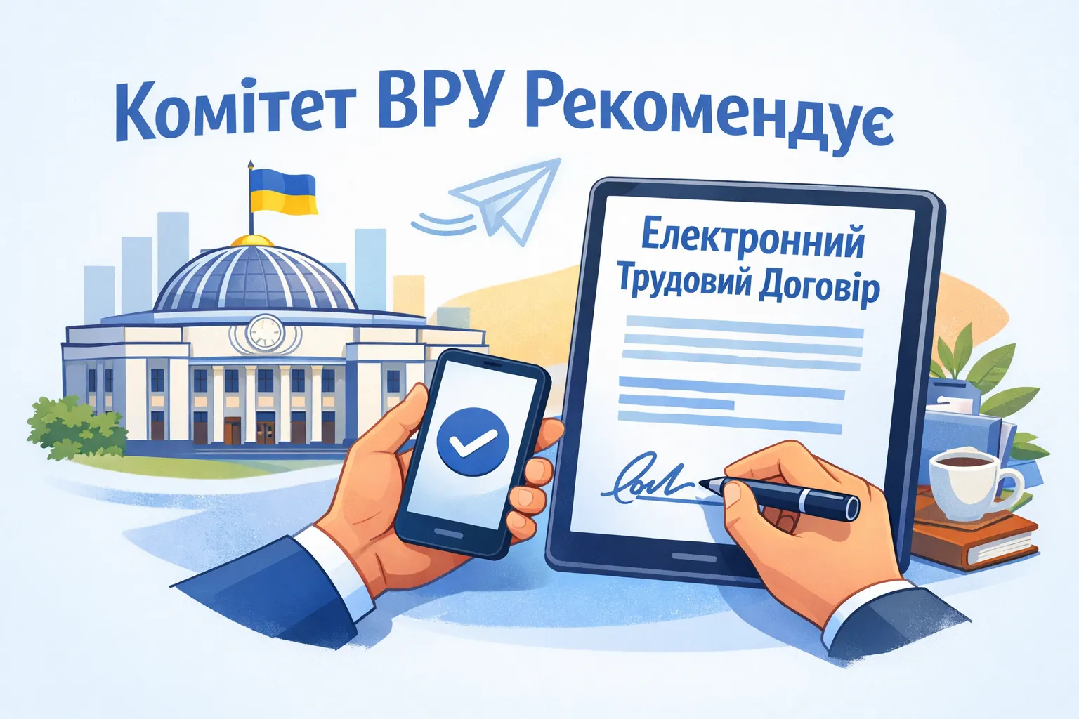 Комітет ВРУ рекомендує прийняти законопроєкт, який дозволить укладати трудові договори в електронній формі