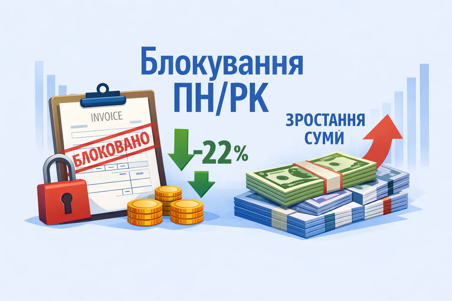 Кількість заблокованих ПН/РК у січні зменшилась на 22%, але заблокована сума зросла