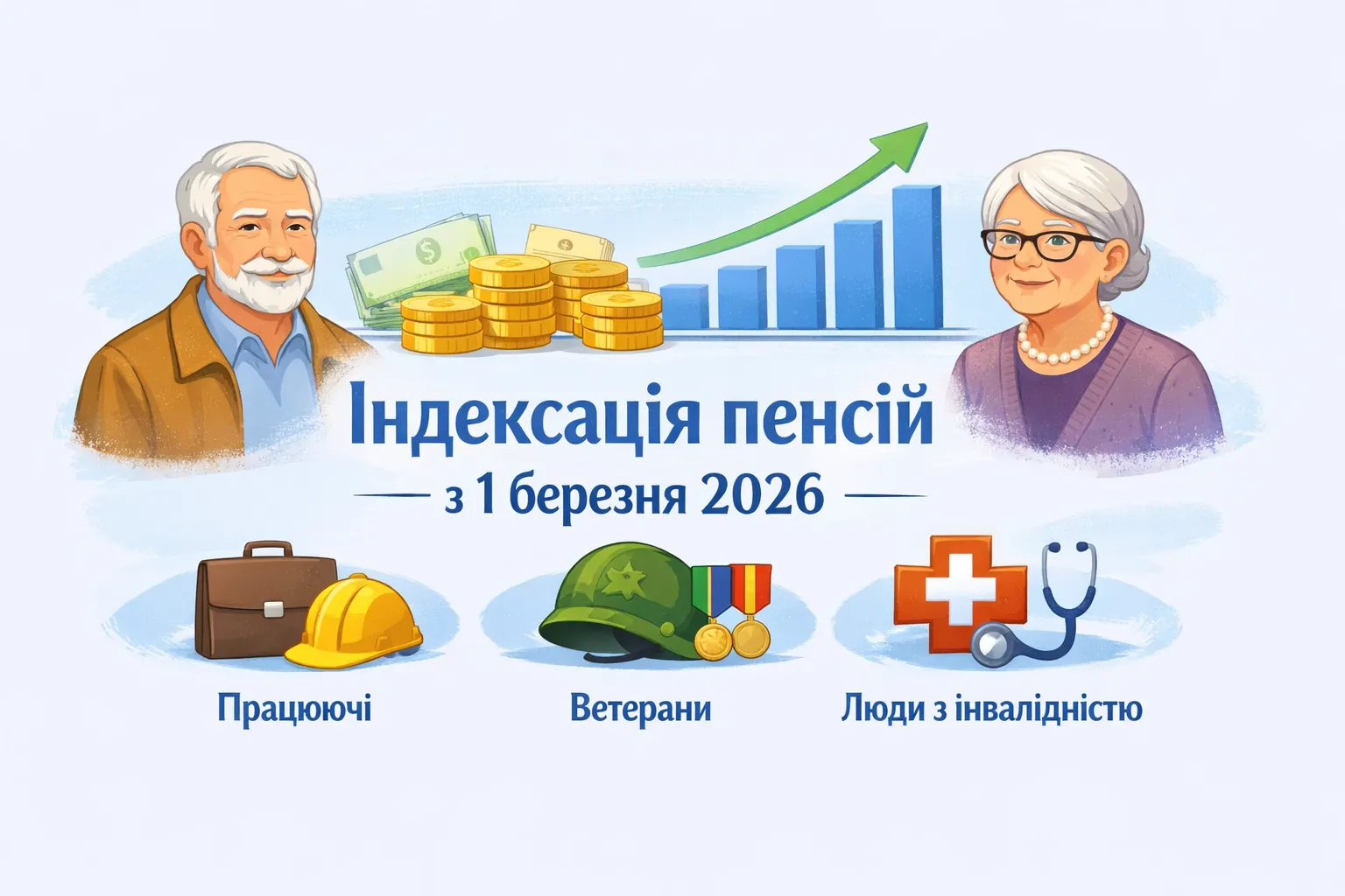Право на індексацію пенсій з 1 березня 2026 року мають категорії пенсіонерів