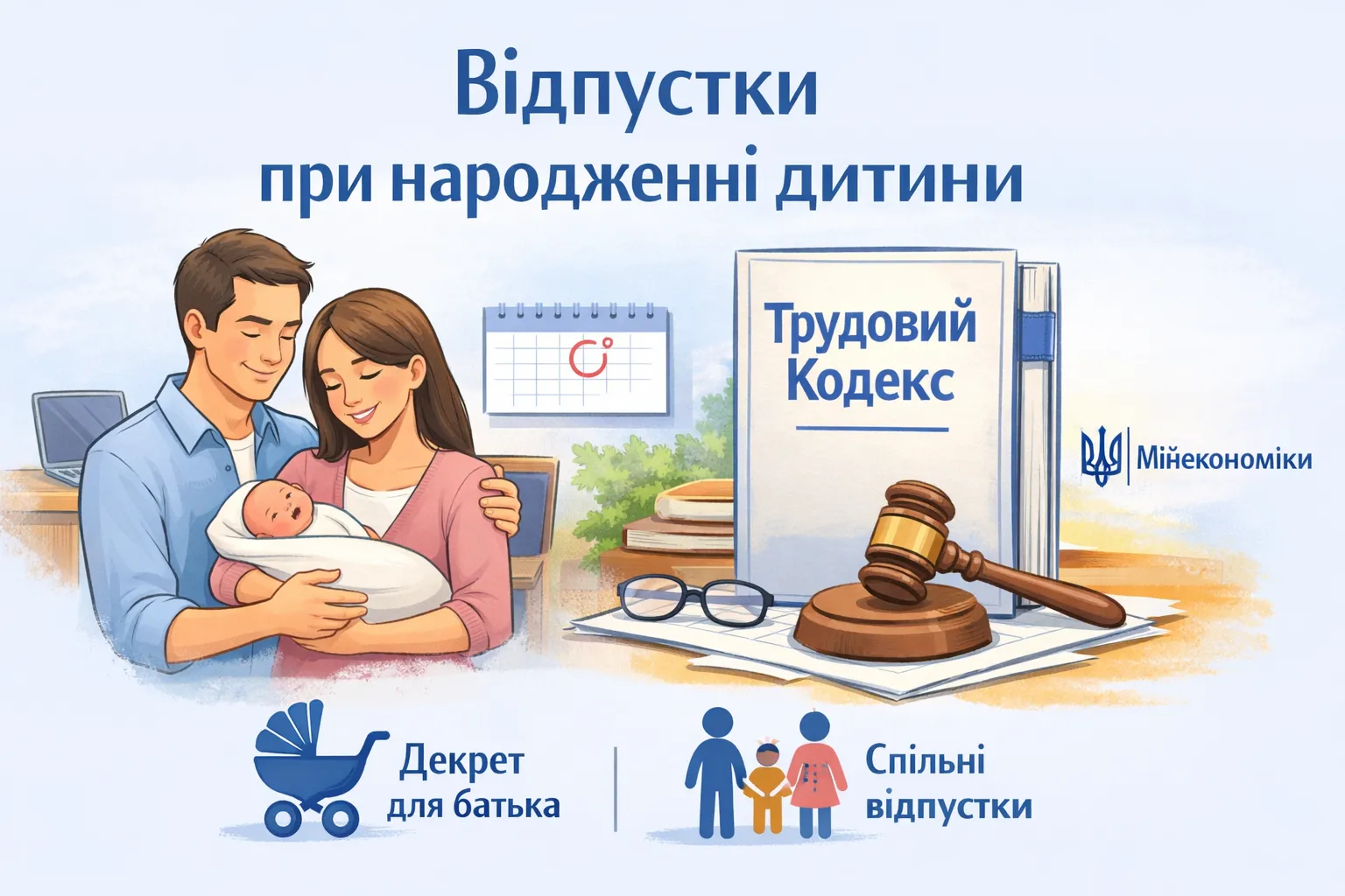 Відпустки при народженні дитини: що насправді в проєкті Трудового кодексу – позиція Мінекономіки