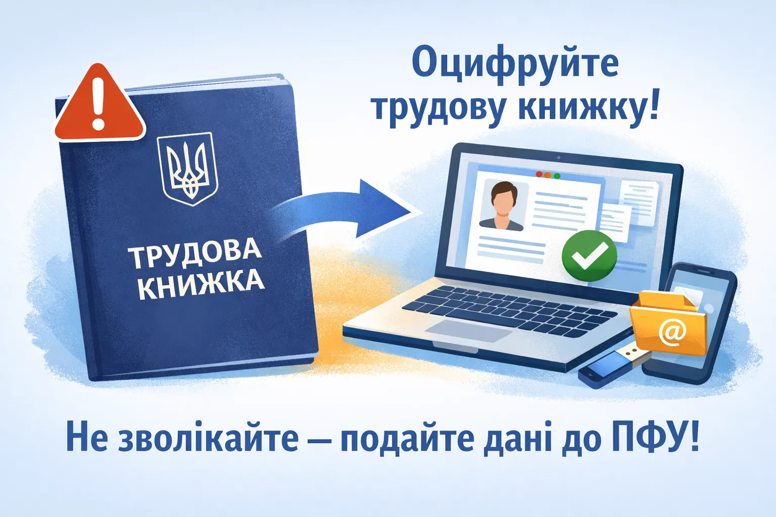 Якщо не подали до ПФУ оцифровану трудову книжку: інструкція до дії  