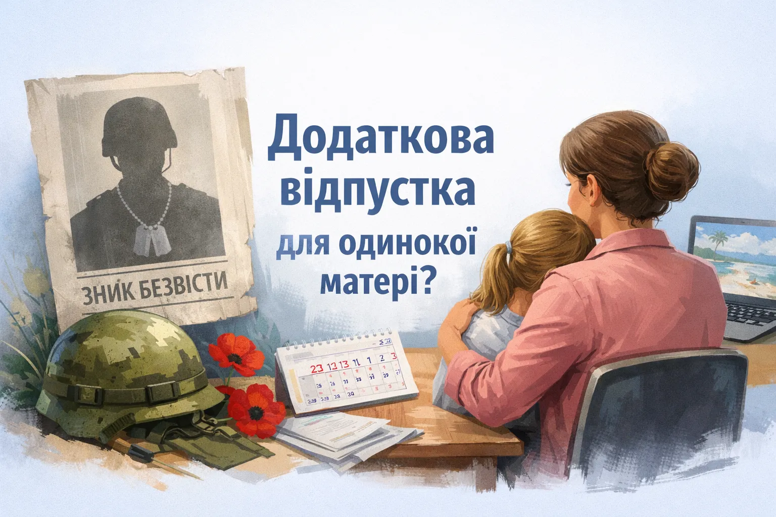 Чоловік зник безвісти на війні: чи має працівниця право на додаткову відпустку як одинока мати