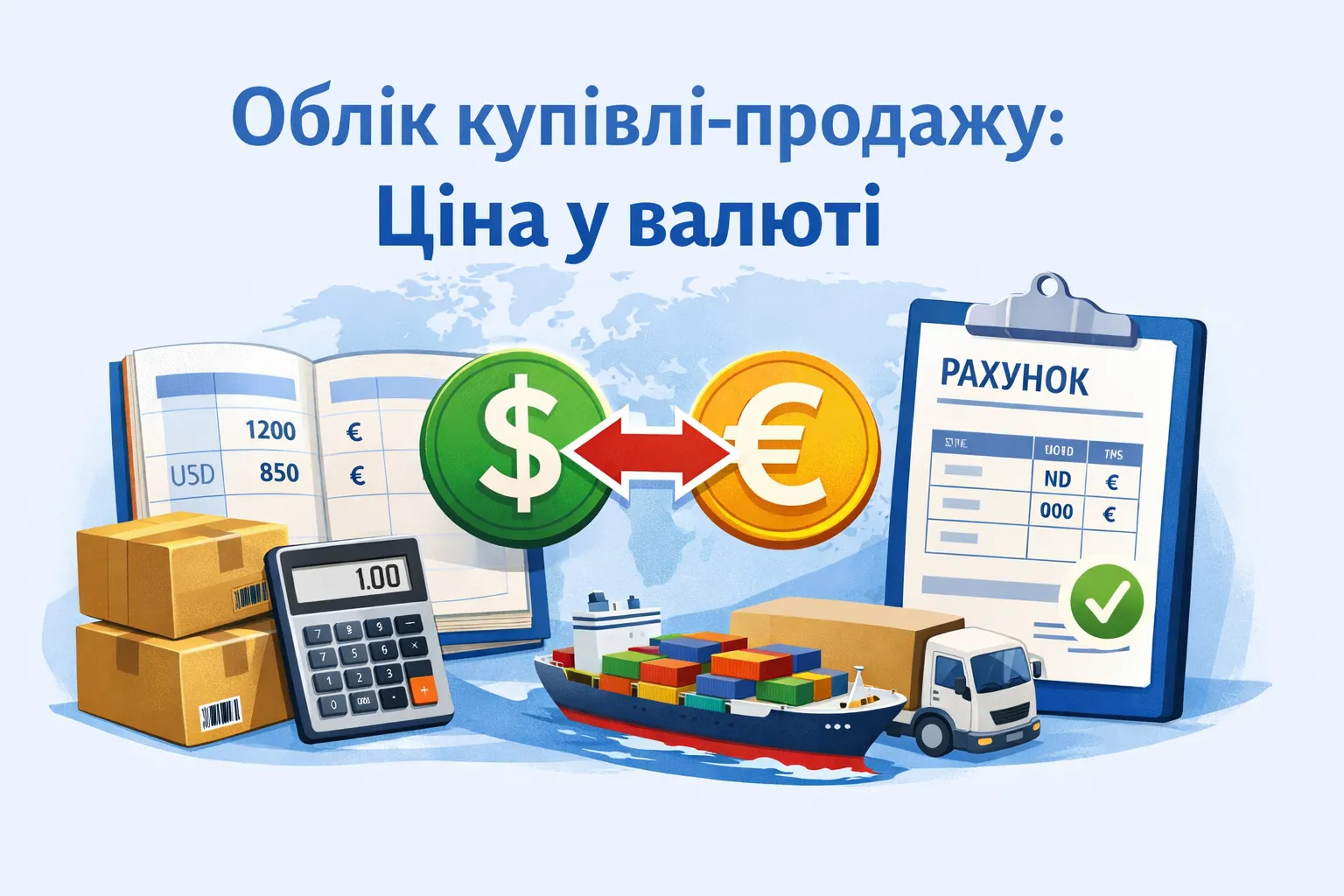 Облік купівлі-продажу товару, якщо ціна прив’язана до валюти
