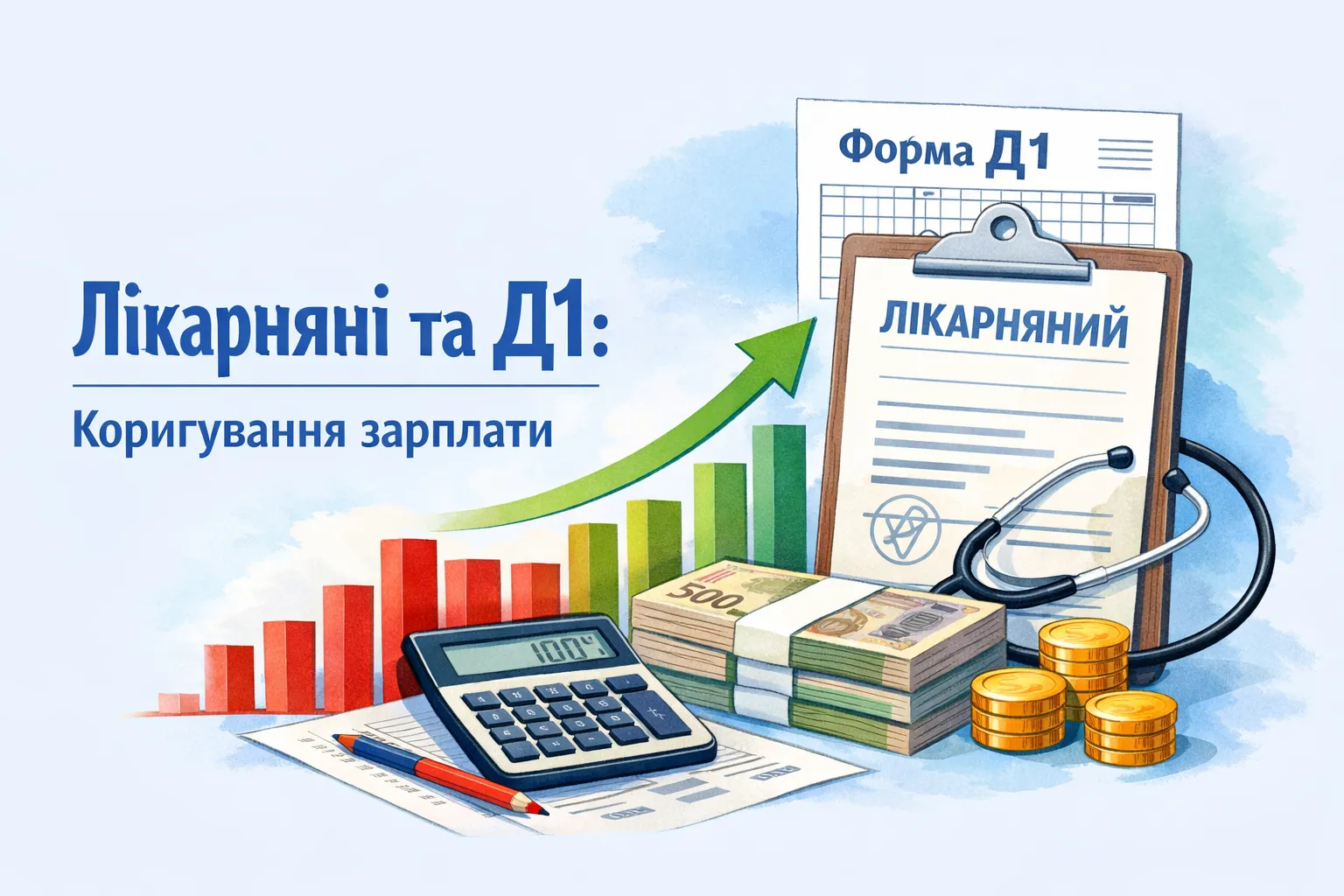 Лікарняні та Д1: як урахувати коригування зарплати