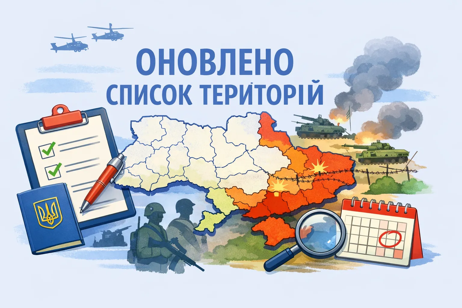 Перелік ТОТ та територій бойових дій знову змінено