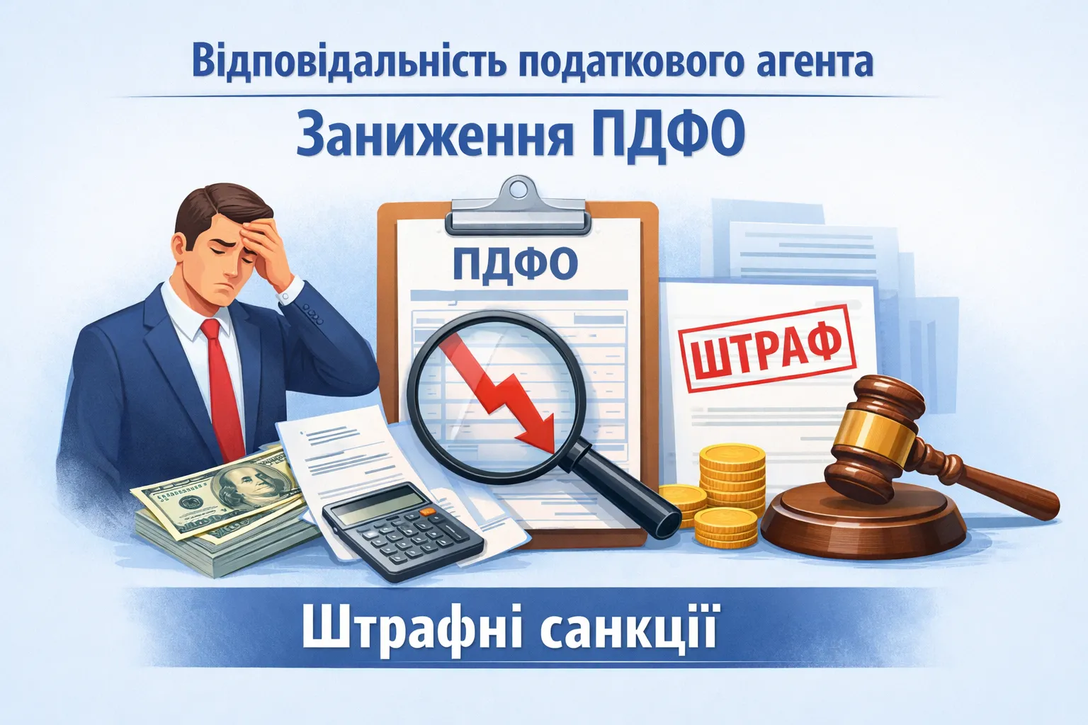 Відповідальність податкового агента за заниження суми ПДФО. Штрафні санкції