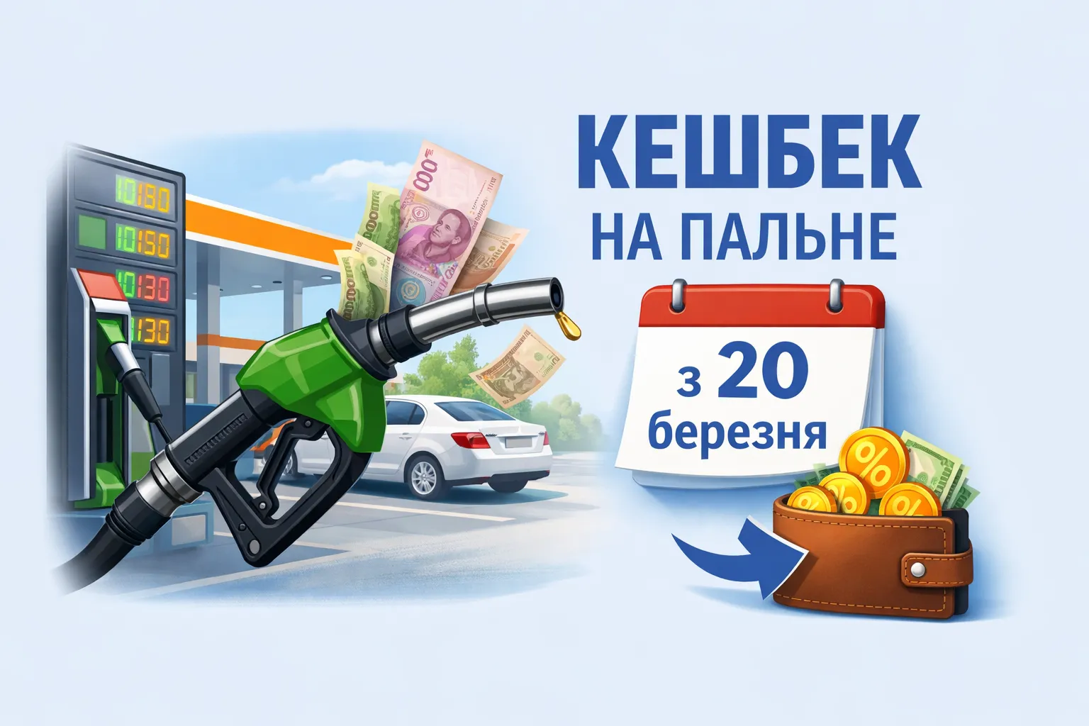 Кешбек на пальне в Україні запрацює вже з 20 березня