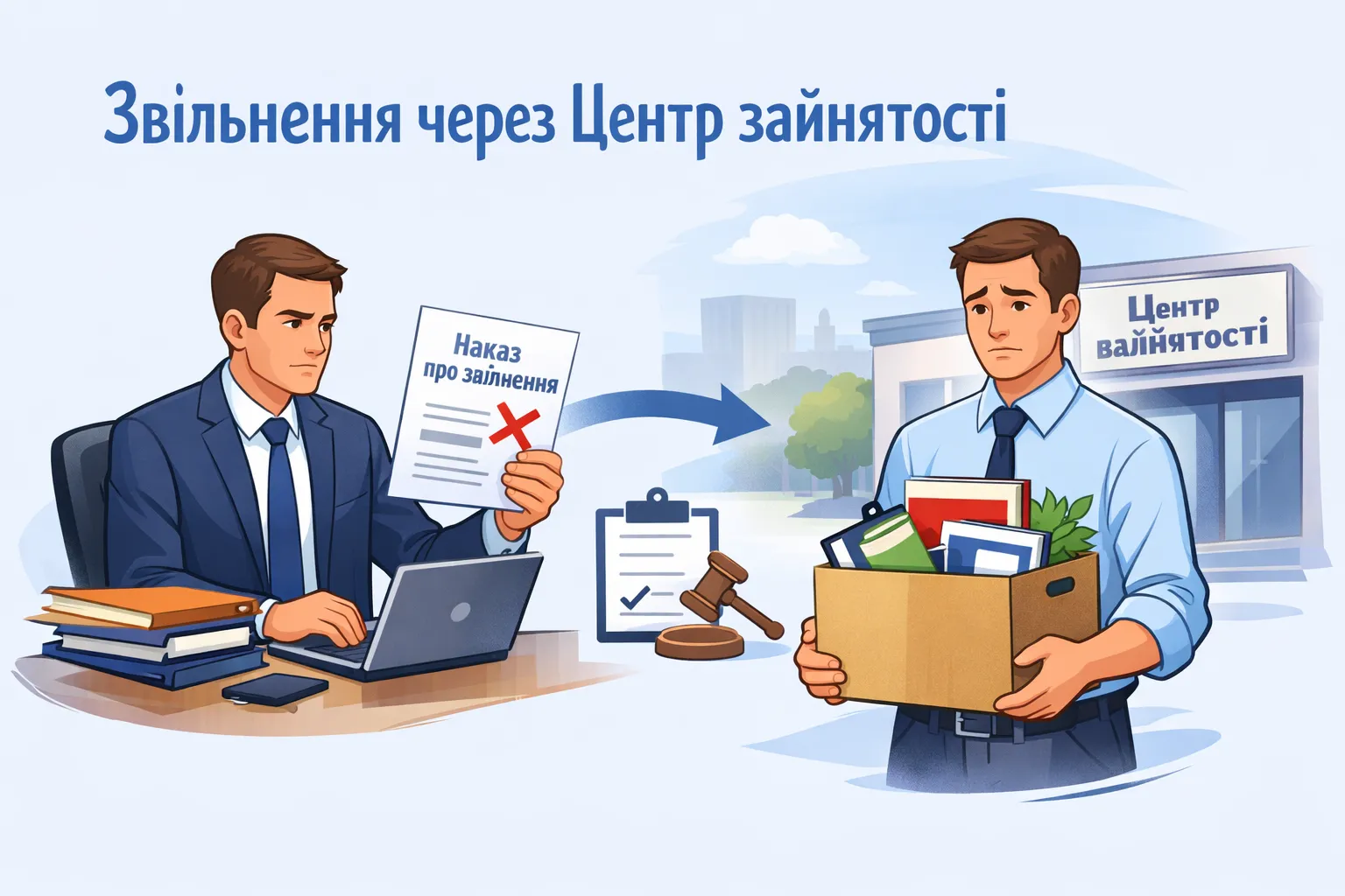 Звільнення працівника в односторонньому порядку через центр зайнятості: дії роботодавця