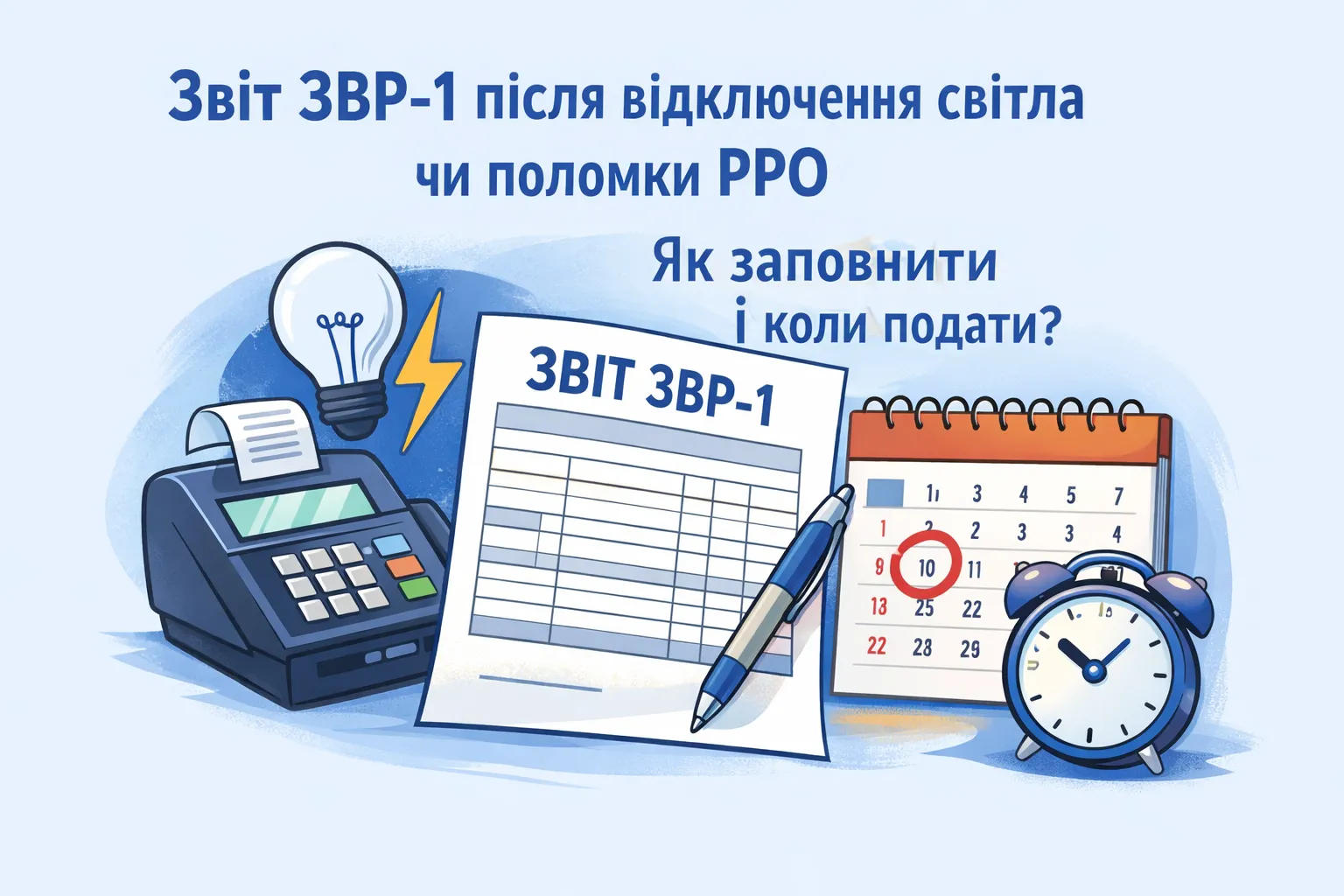 Звіт ЗВР-1 після відключення світла чи поломки РРО: як заповнити і коли подати?